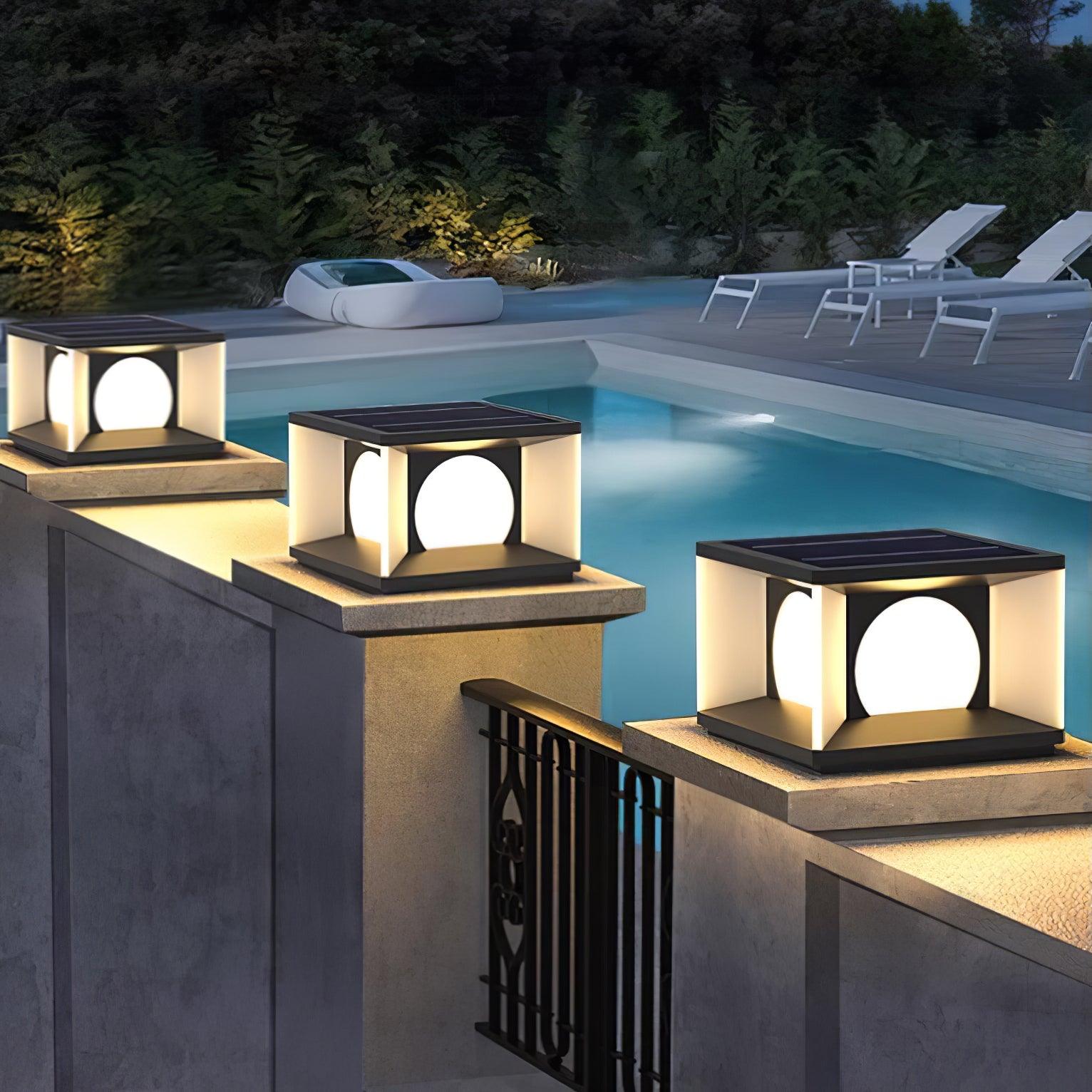 Eclipse Cube Outdoor Post Light - Blowlighting