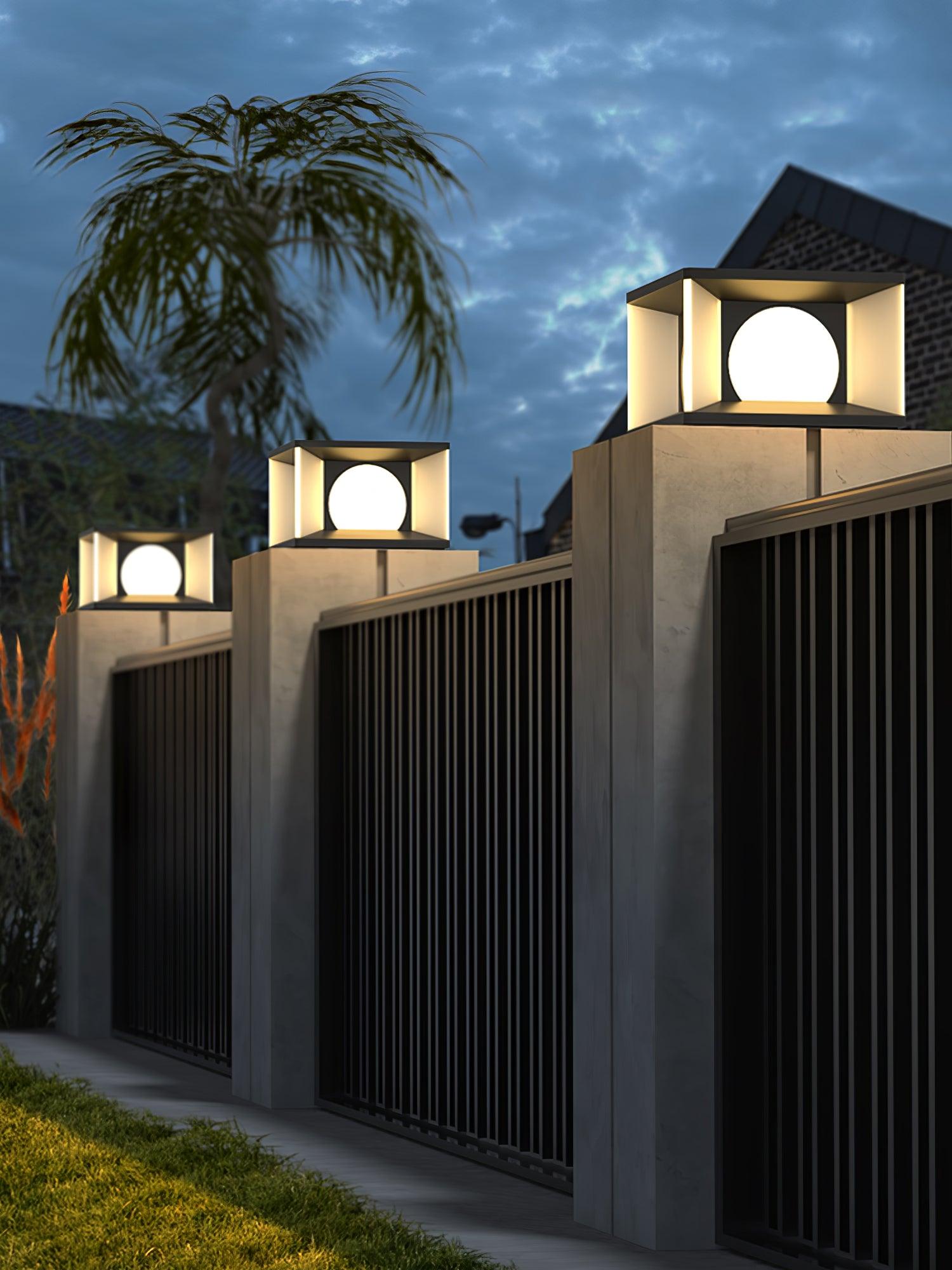 Eclipse Cube Outdoor Post Light - Blowlighting
