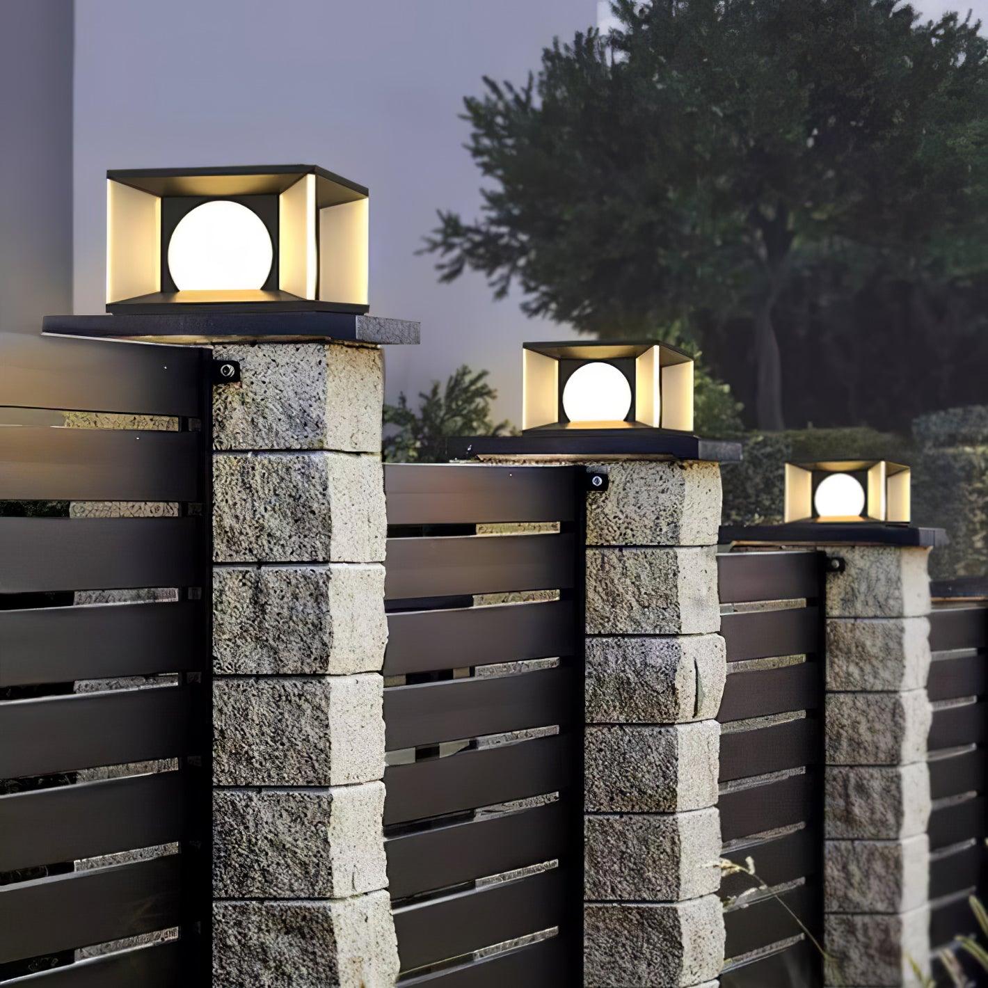 Eclipse Cube Outdoor Post Light - Blowlighting