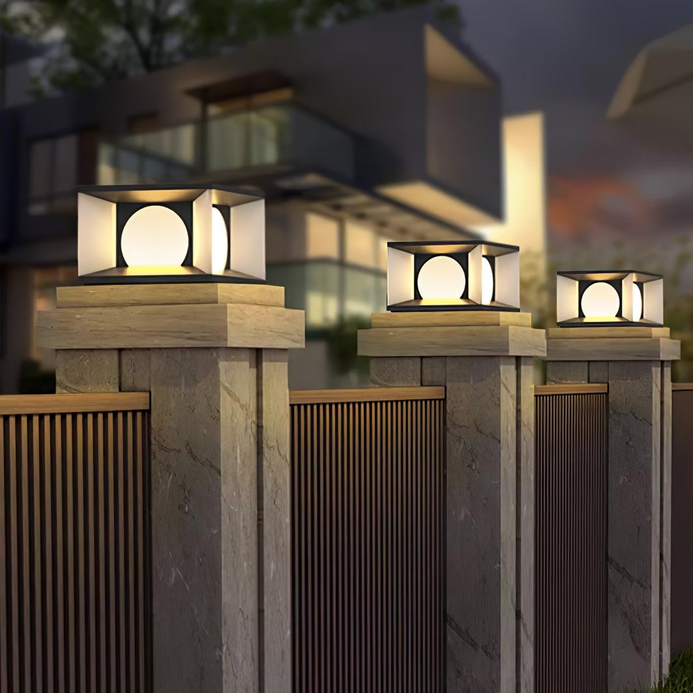 Eclipse Cube Outdoor Post Light - Blowlighting