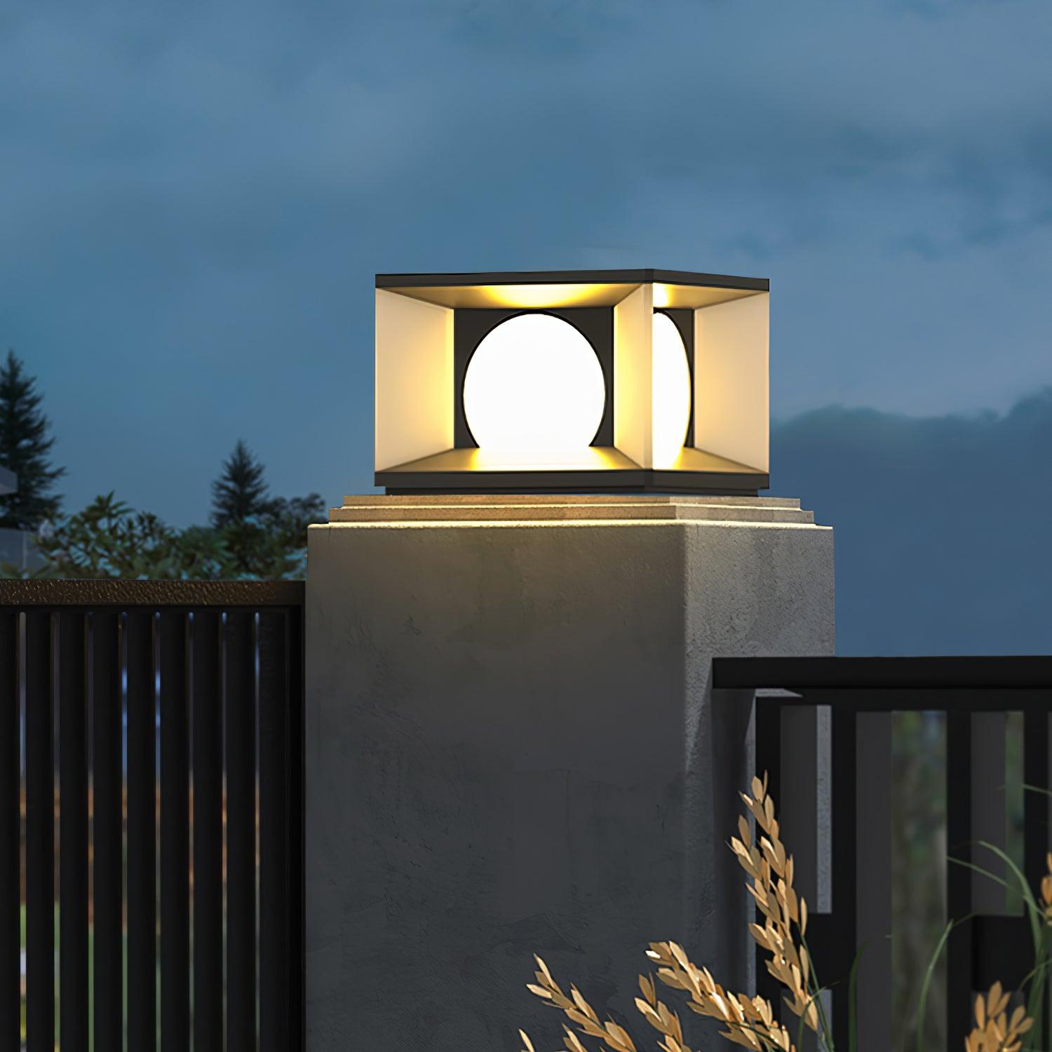 Eclipse Cube Outdoor Post Light - Blowlighting