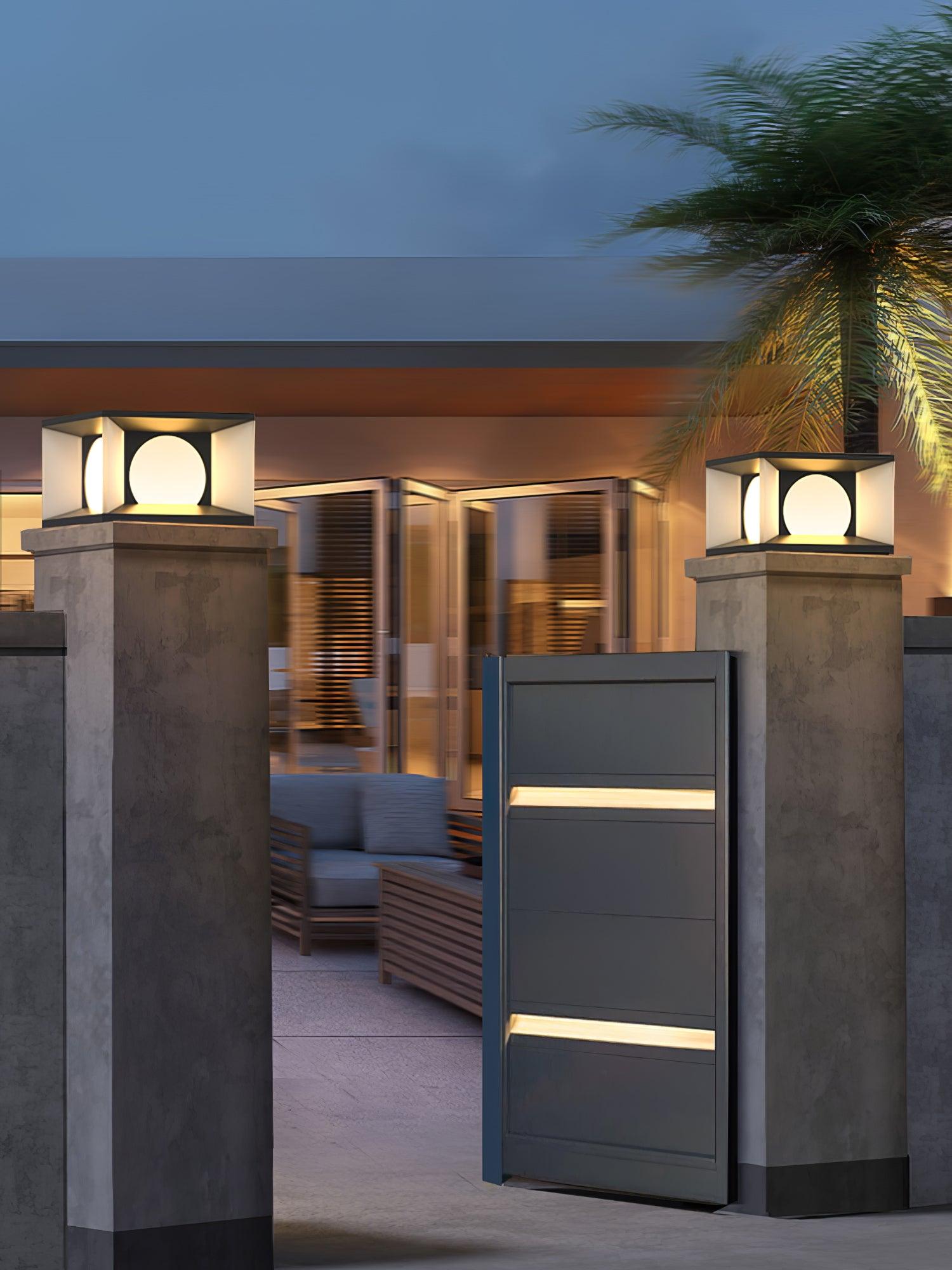 Eclipse Cube Outdoor Post Light - Blowlighting
