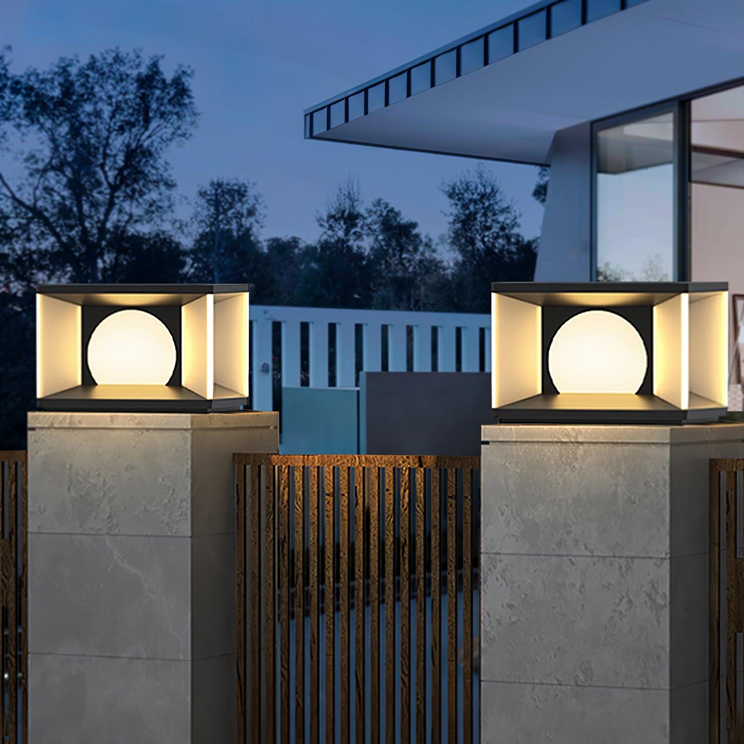 Eclipse Cube Outdoor Post Light - Blowlighting