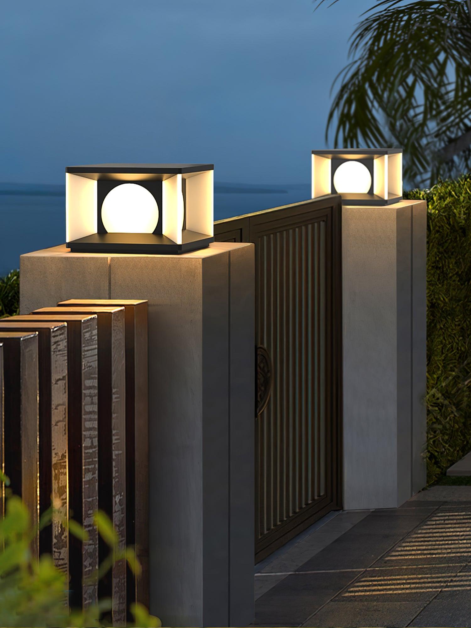 Eclipse Cube Outdoor Post Light - Blowlighting