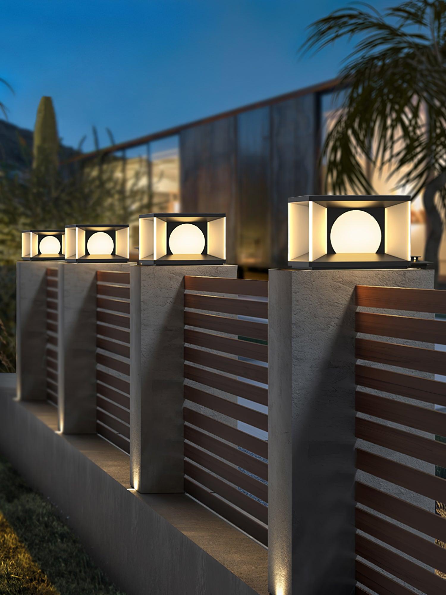Eclipse Cube Outdoor Post Light - Blowlighting