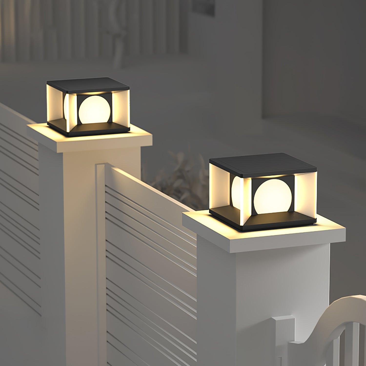 Eclipse Cube Outdoor Post Light - Blowlighting