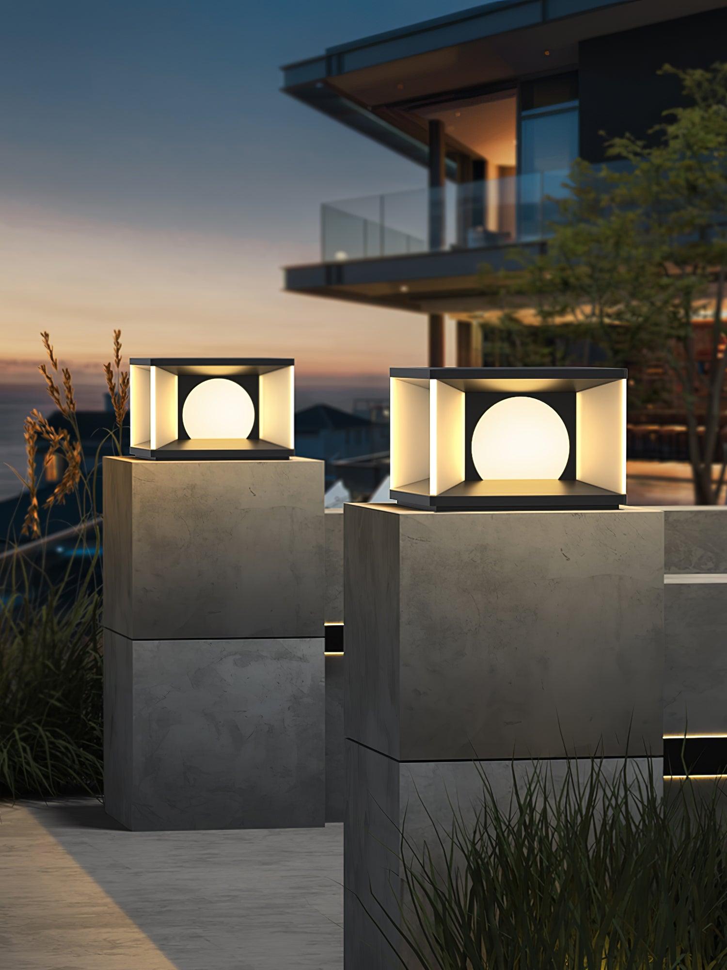 Eclipse Cube Outdoor Post Light - Blowlighting