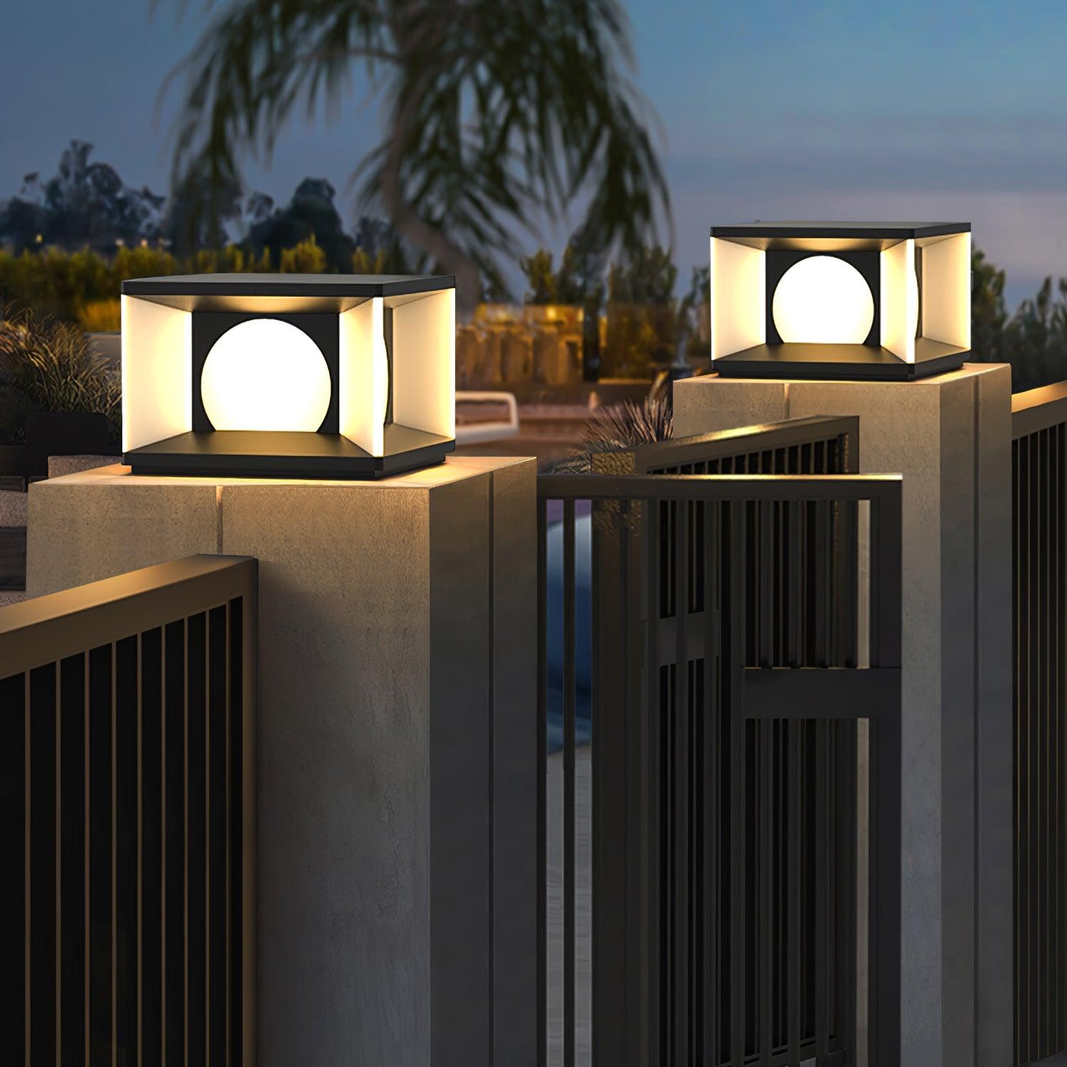 Eclipse Cube Outdoor Post Light - Blowlighting