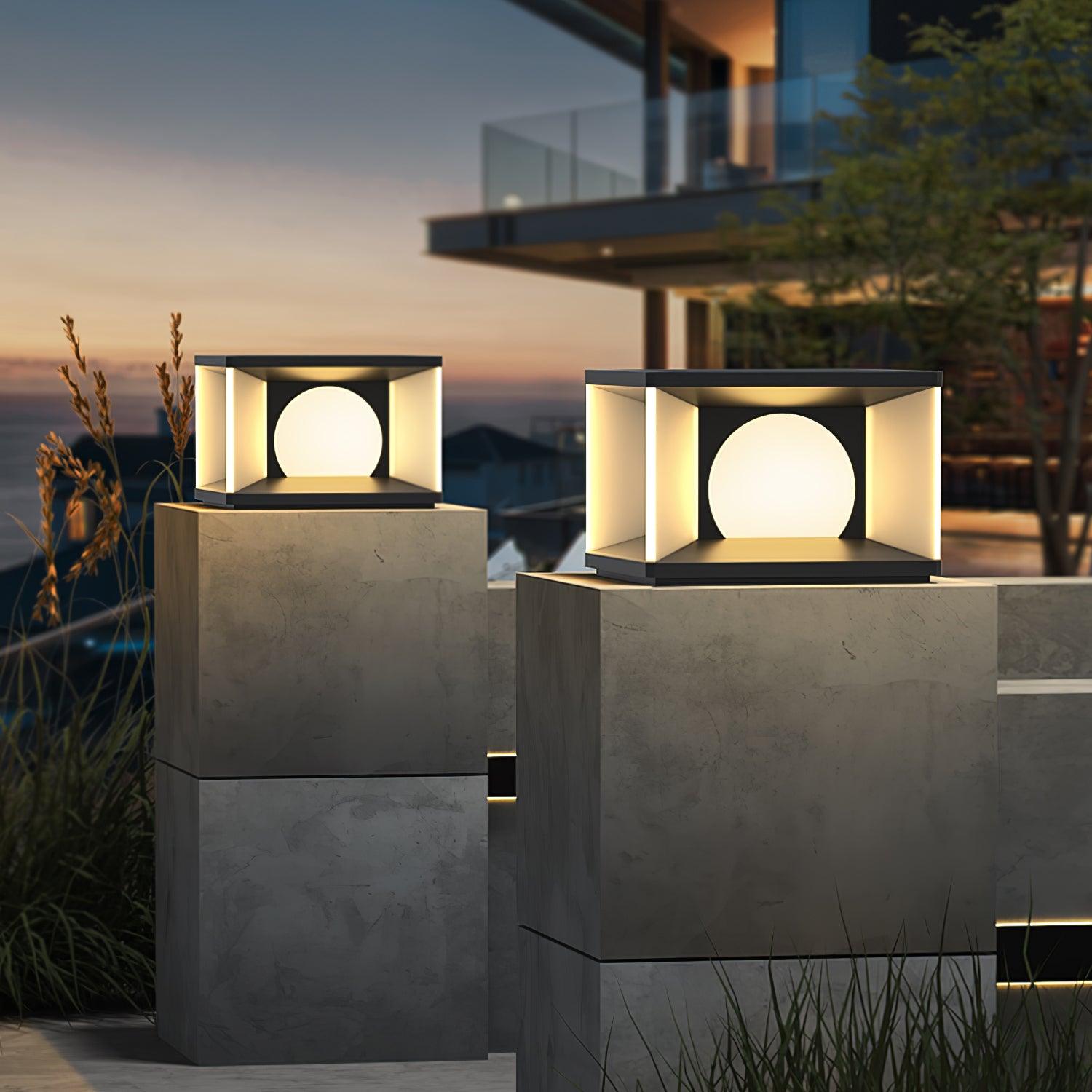 Eclipse Cube Outdoor Post Light - Blowlighting