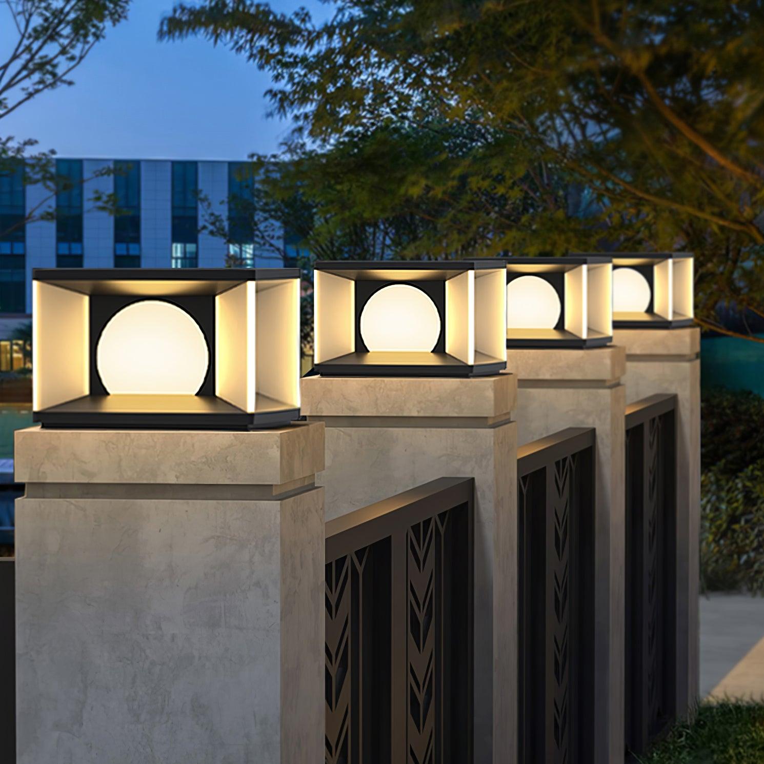Eclipse Cube Outdoor Post Light - Blowlighting