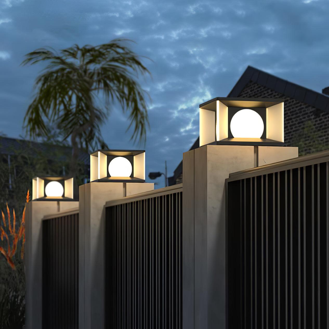 Eclipse Cube Outdoor Post Light - Blowlighting