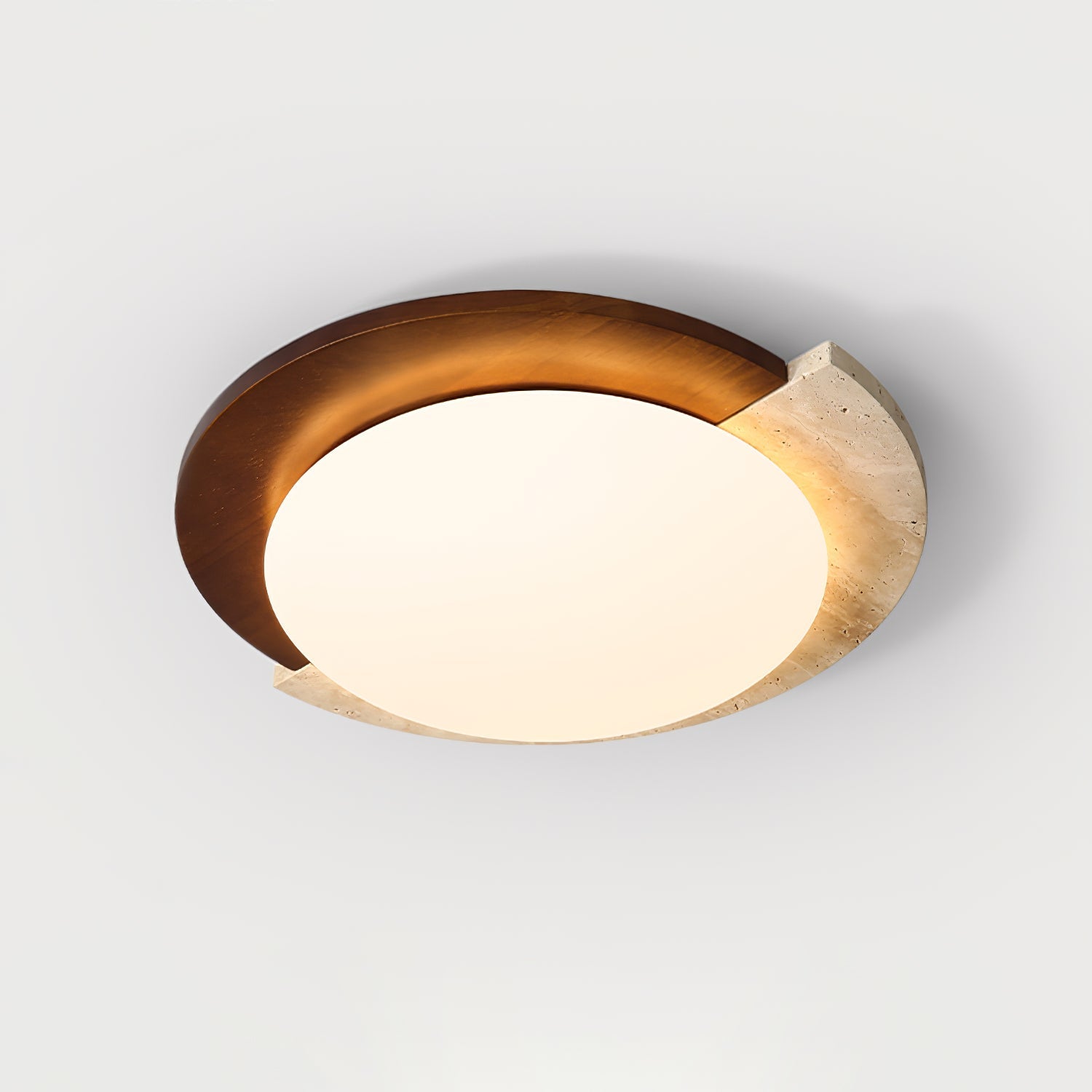 Ivnoran Arc-Rim Travertine Ceiling Light - Blowlighting