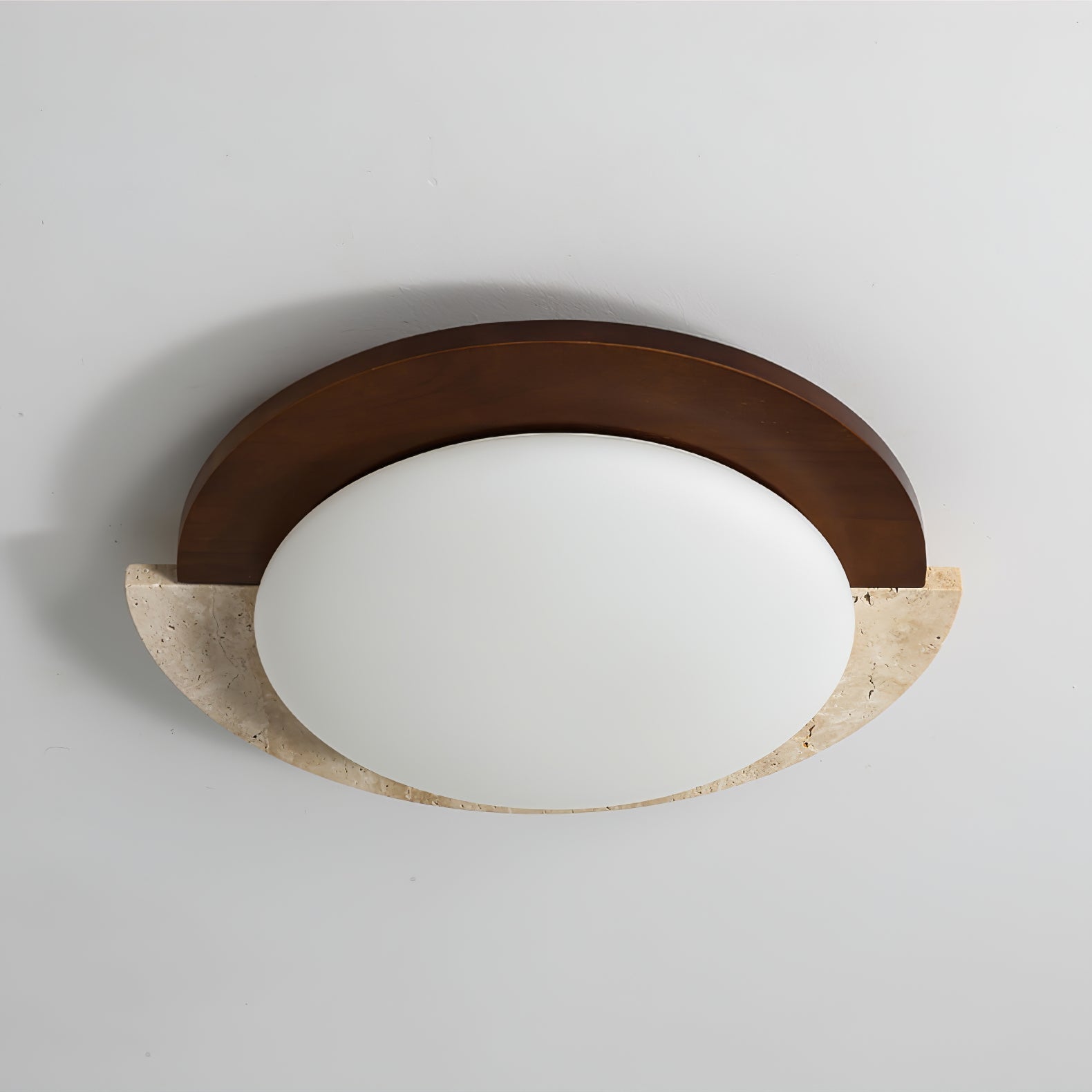 Ivnoran Arc-Rim Travertine Ceiling Light - Blowlighting