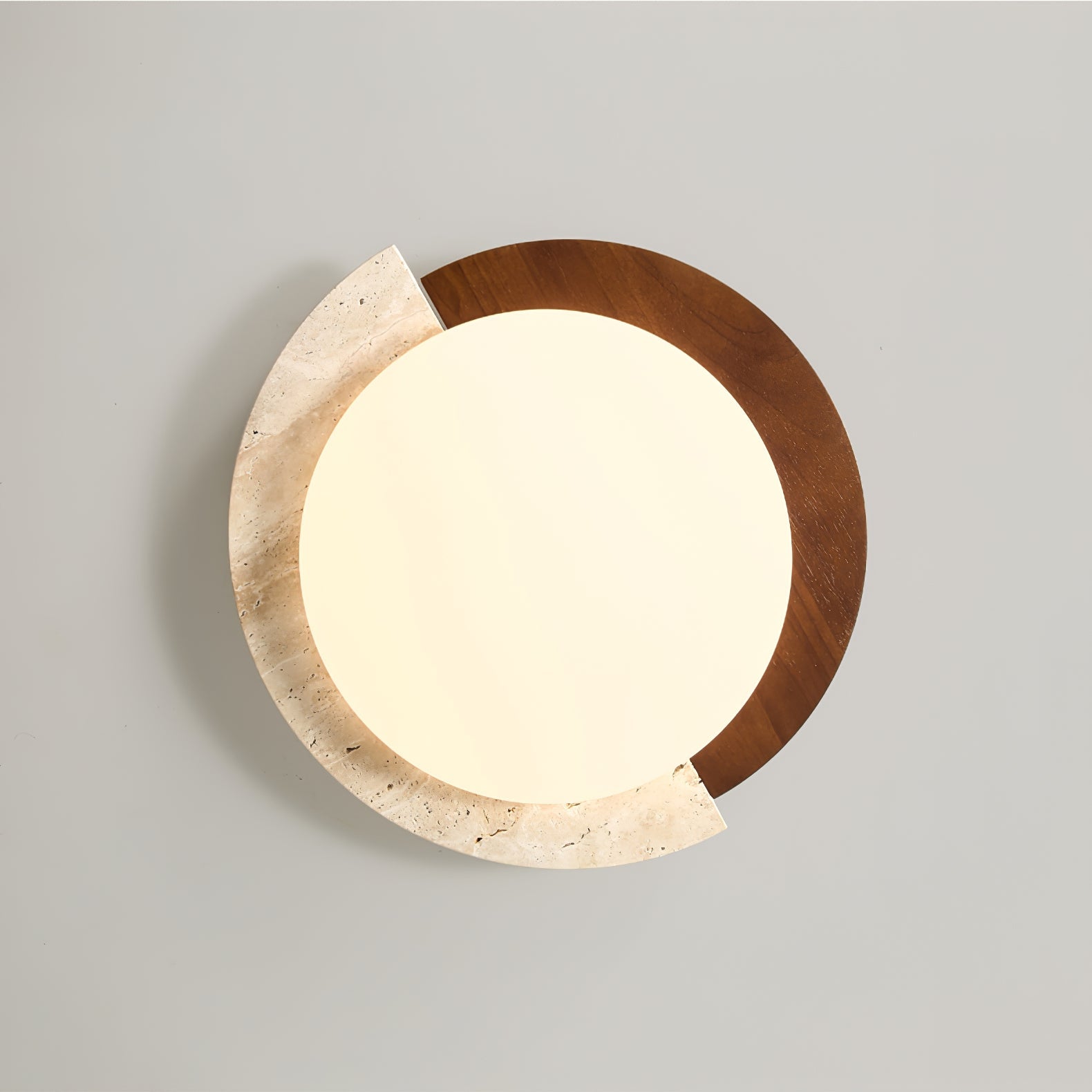 Ivnoran Arc-Rim Travertine Ceiling Light - Blowlighting