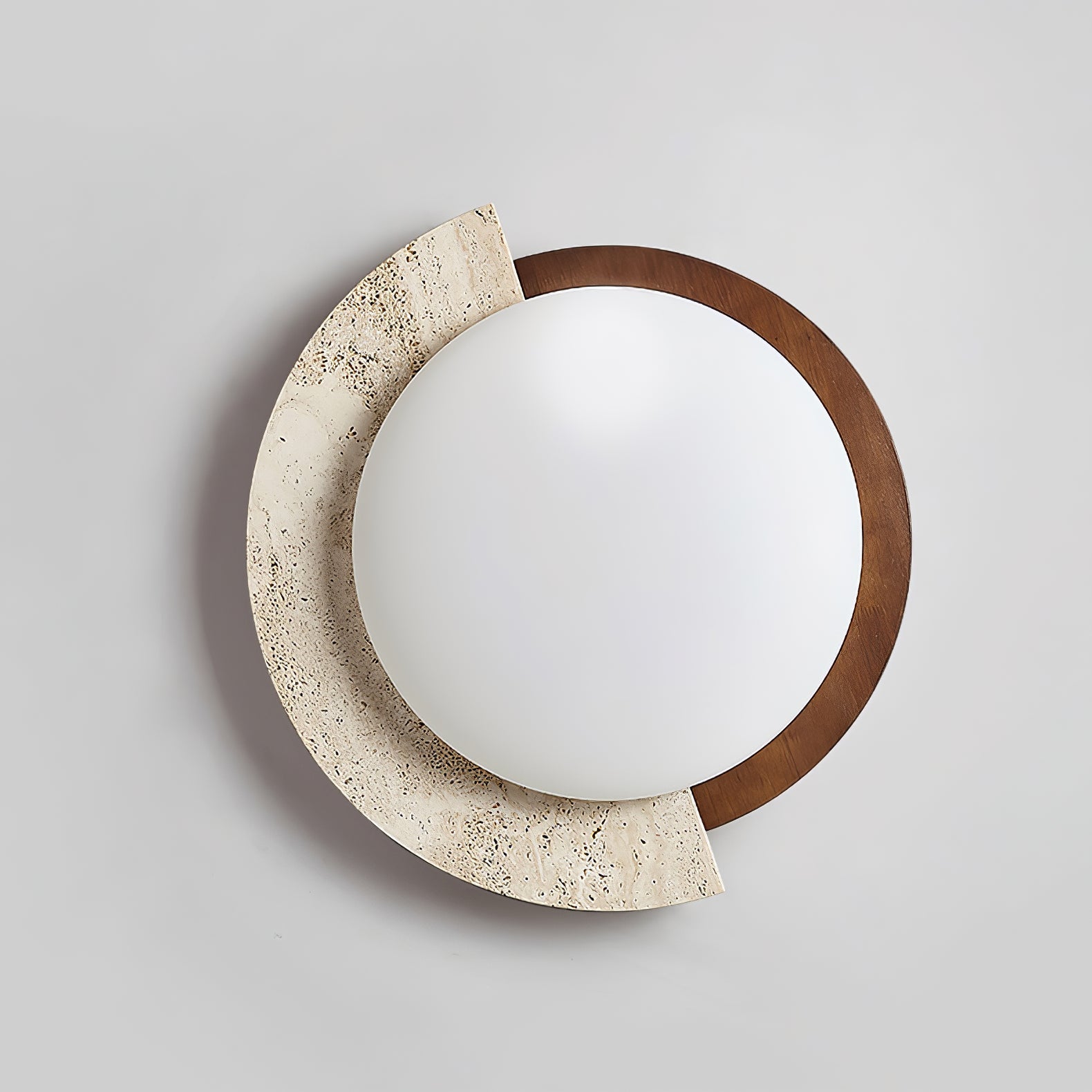 Ivnoran Arc-Rim Travertine Ceiling Light - Blowlighting