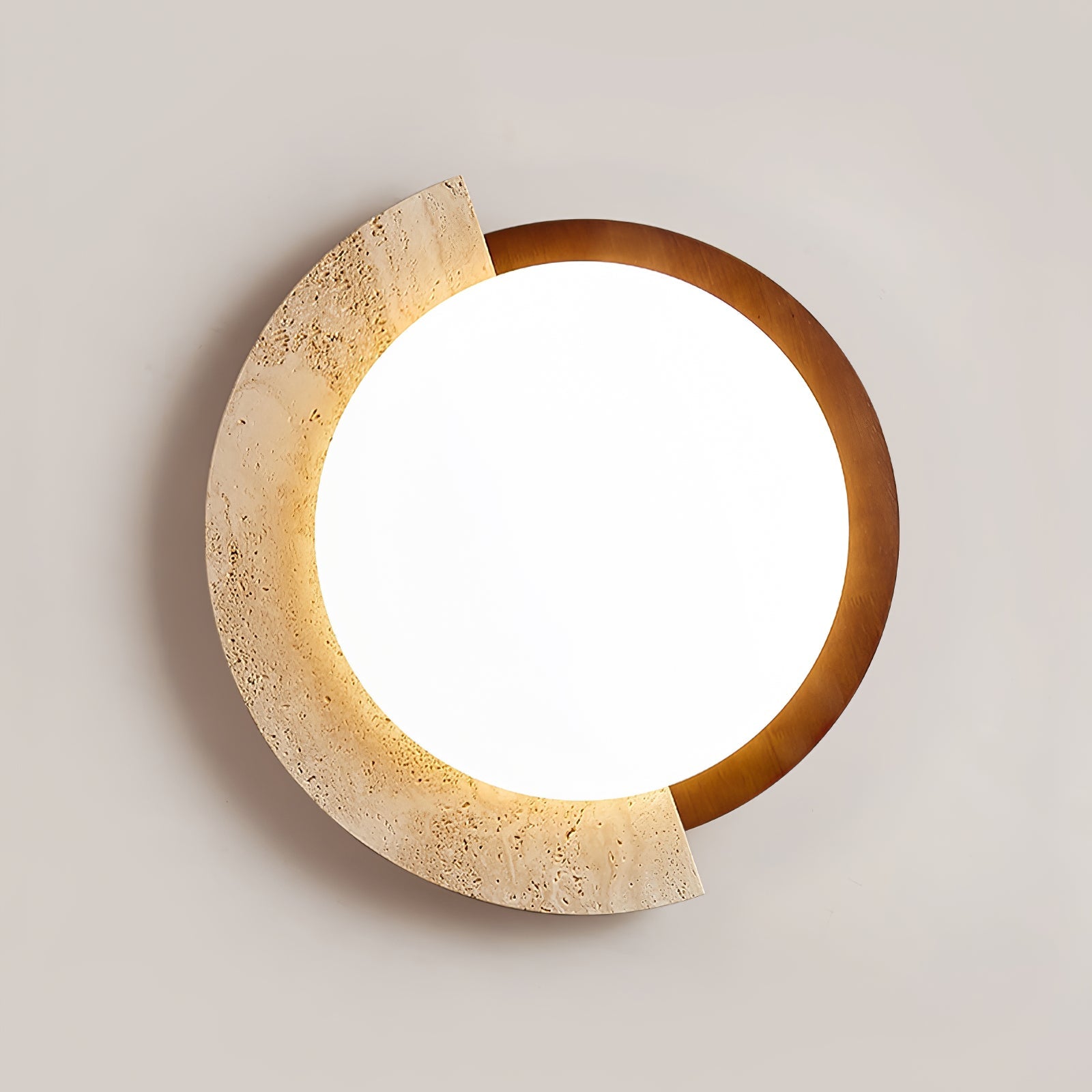 Ivnoran Arc-Rim Travertine Ceiling Light - Blowlighting