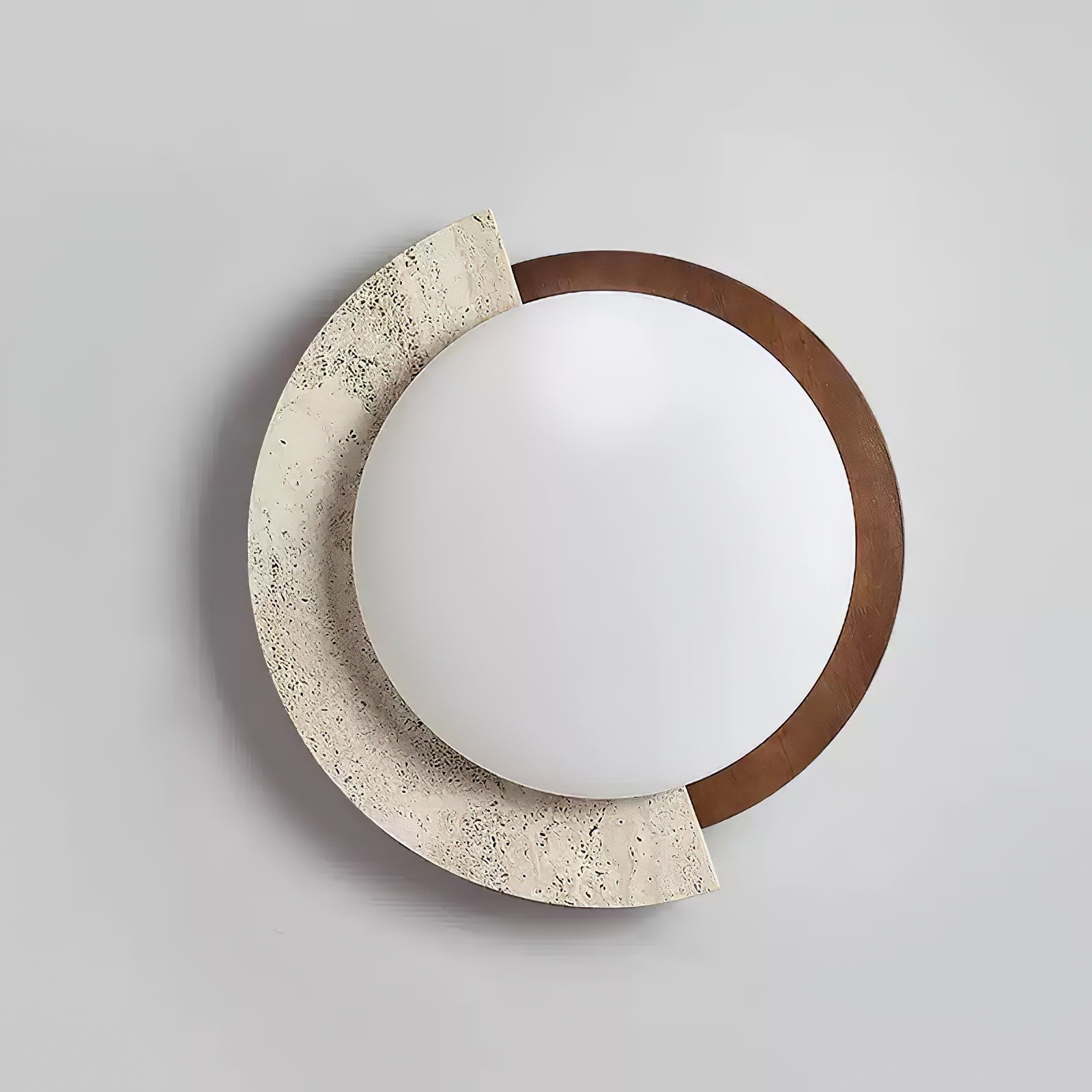 Ivnoran Arc-Rim Travertine Ceiling Light - Blowlighting