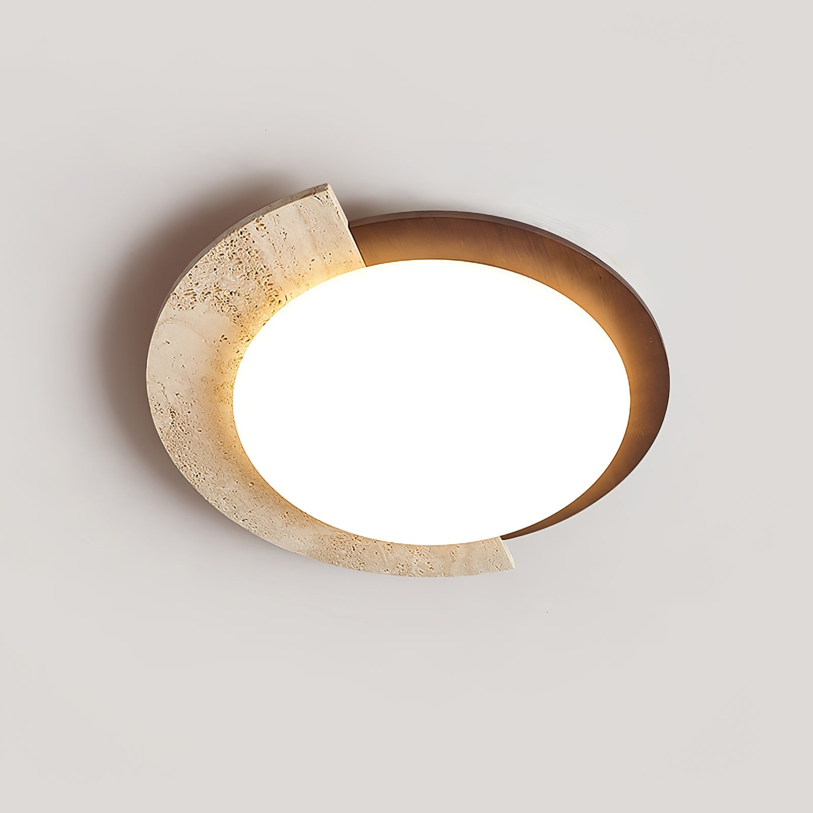 Ivnoran Arc-Rim Travertine Ceiling Light - Blowlighting