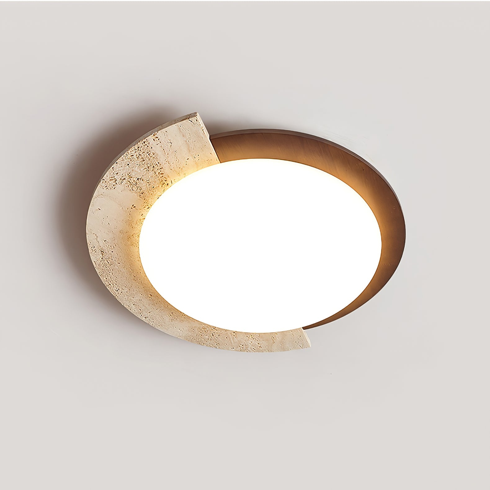 Ivnoran Arc-Rim Travertine Ceiling Light - Blowlighting