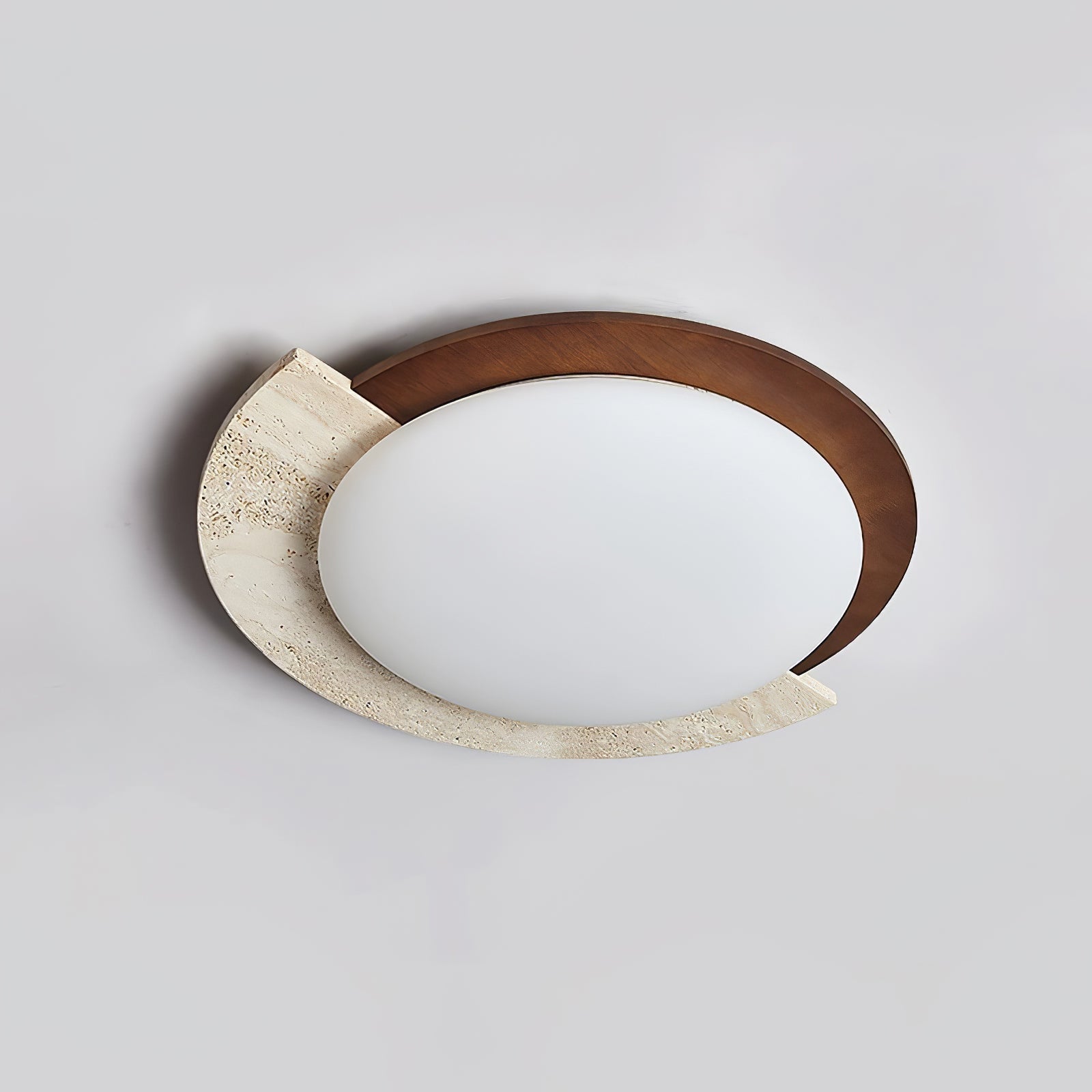 Ivnoran Arc-Rim Travertine Ceiling Light - Blowlighting