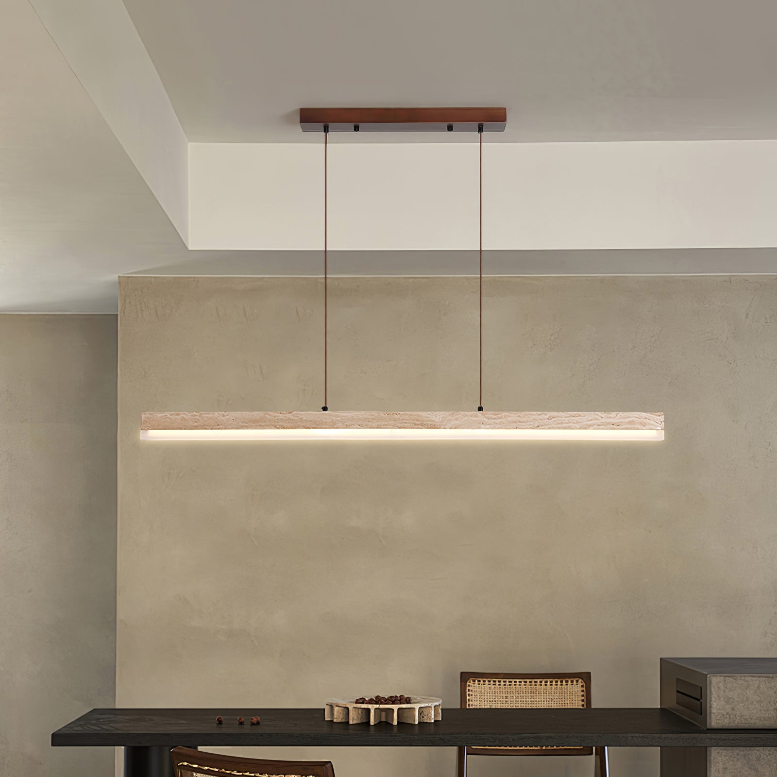 Ivsoryra Rectangular Travertine Pendant Light - Blowlighting