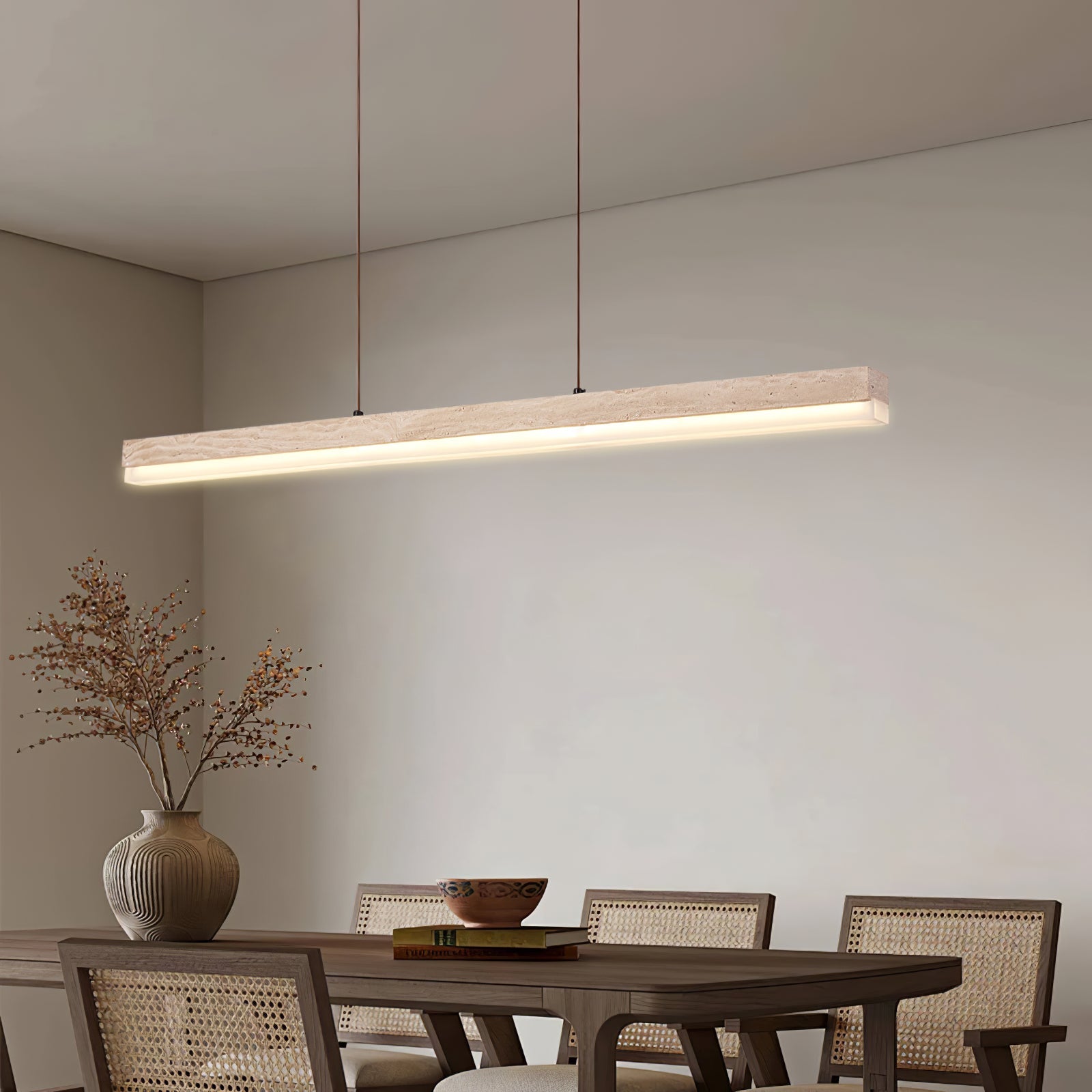 Ivsoryra Rectangular Travertine Pendant Light - Blowlighting