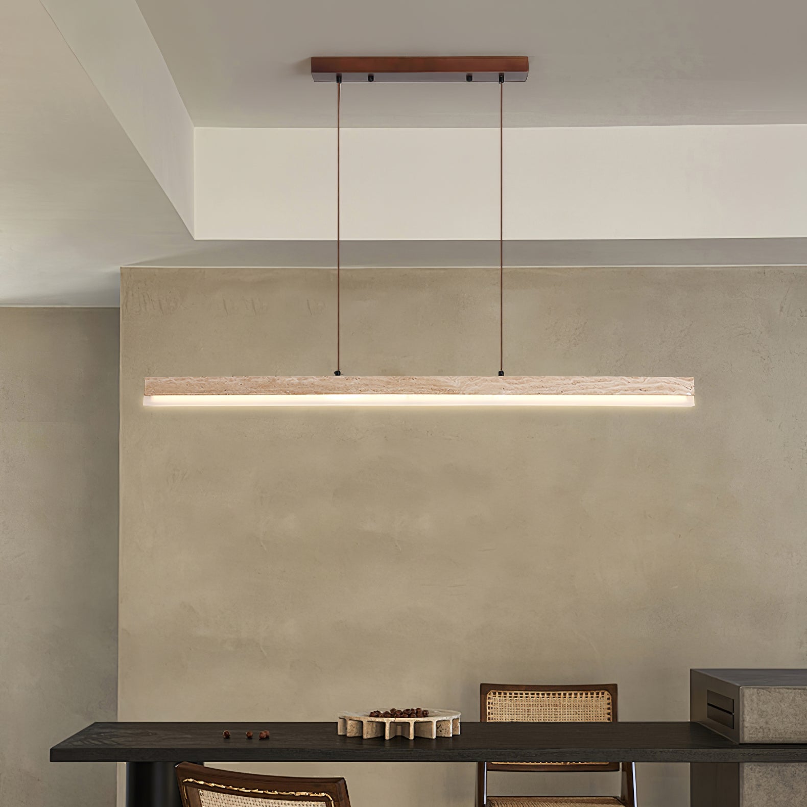 Ivsoryra Rectangular Travertine Pendant Light - Blowlighting