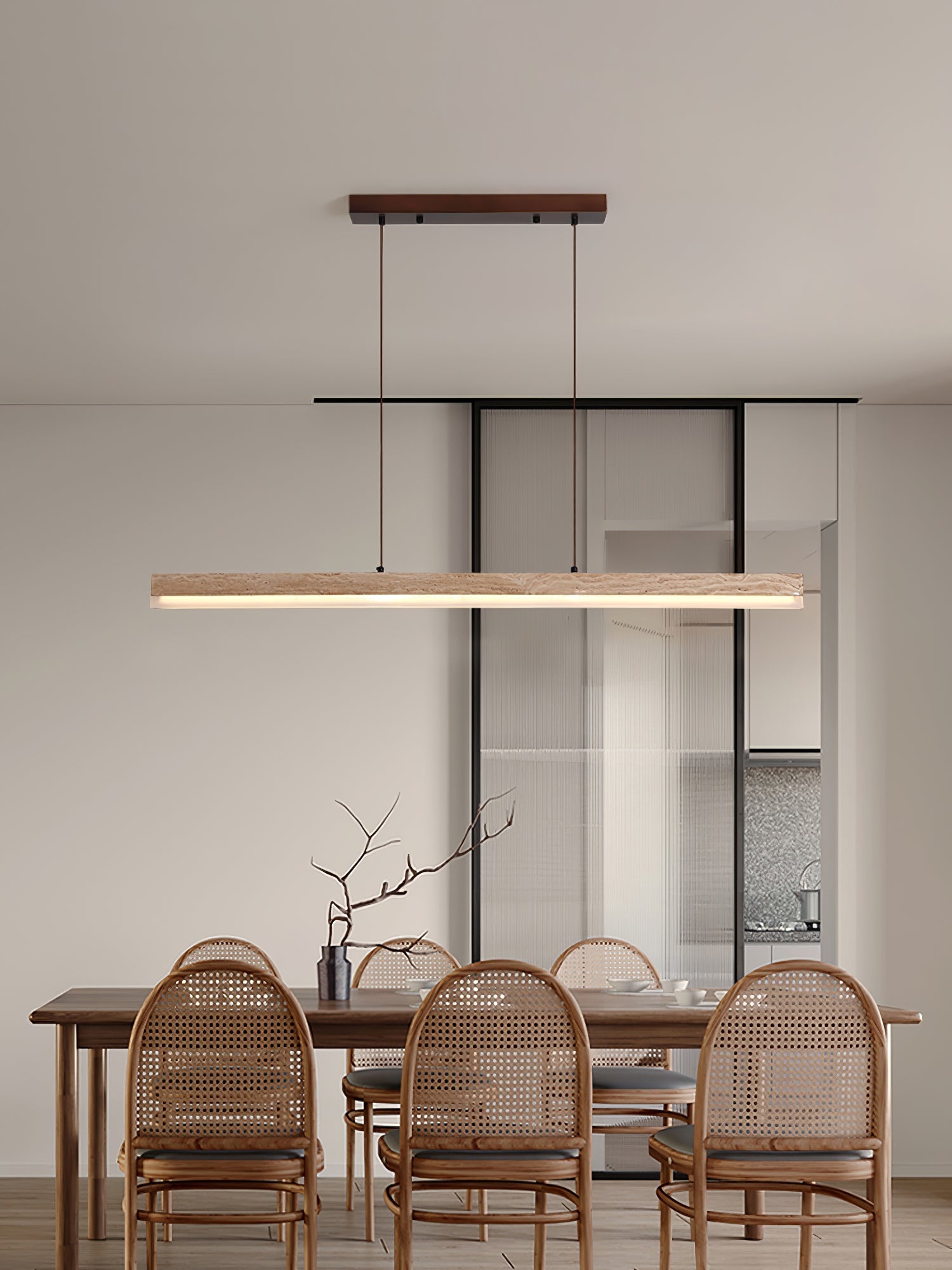 Ivsoryra Rectangular Travertine Pendant Light - Blowlighting