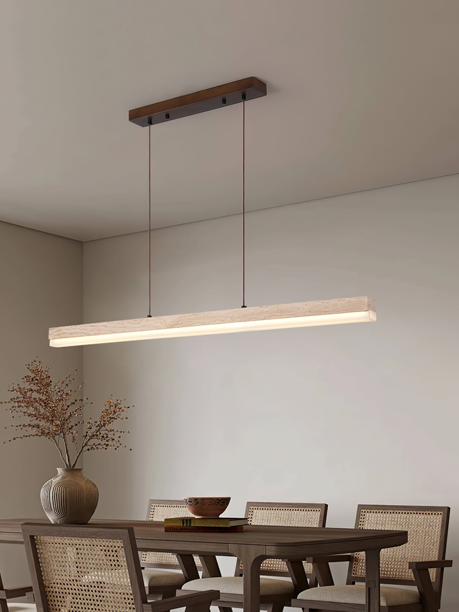 Ivsoryra Rectangular Travertine Pendant Light - Blowlighting