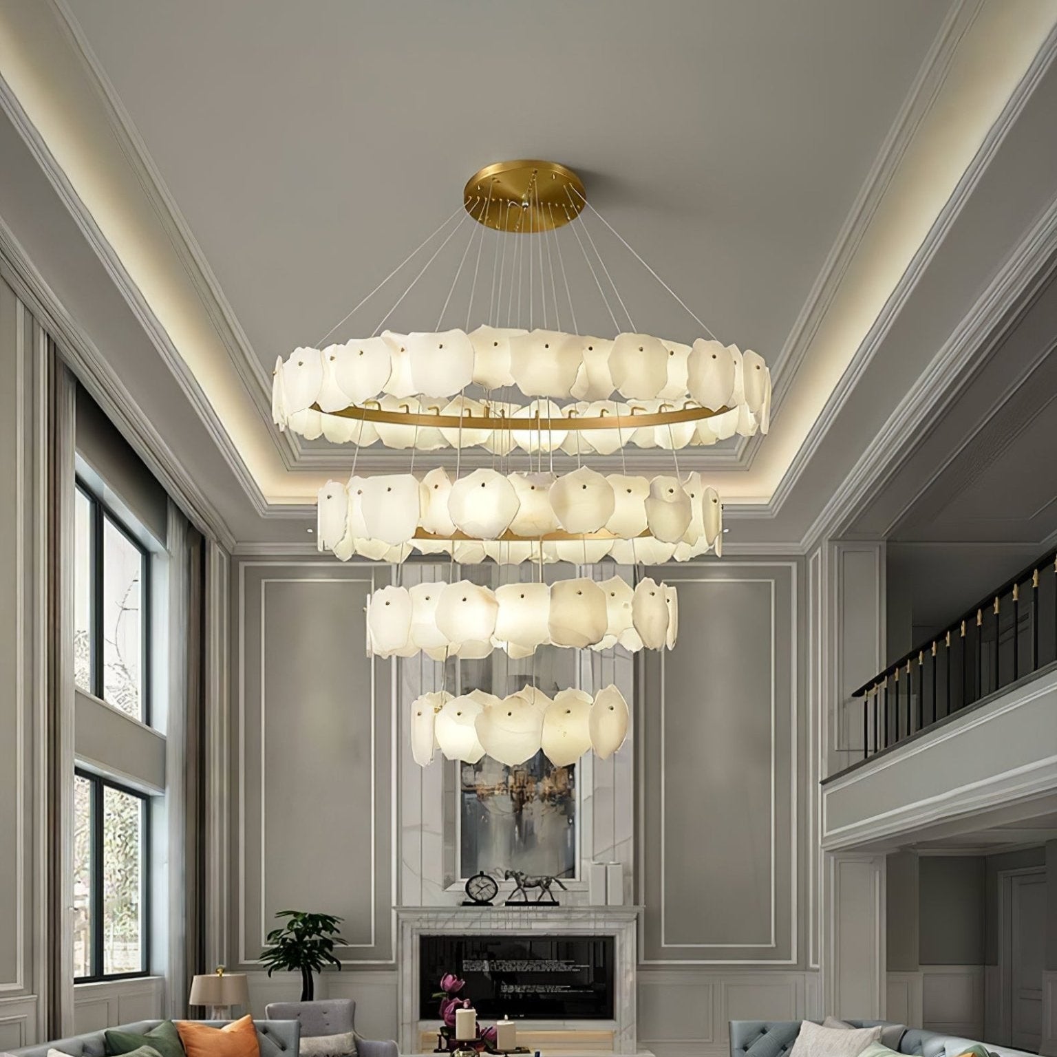Selene Luxury Alabaster Chandelier Light - Blowlighting