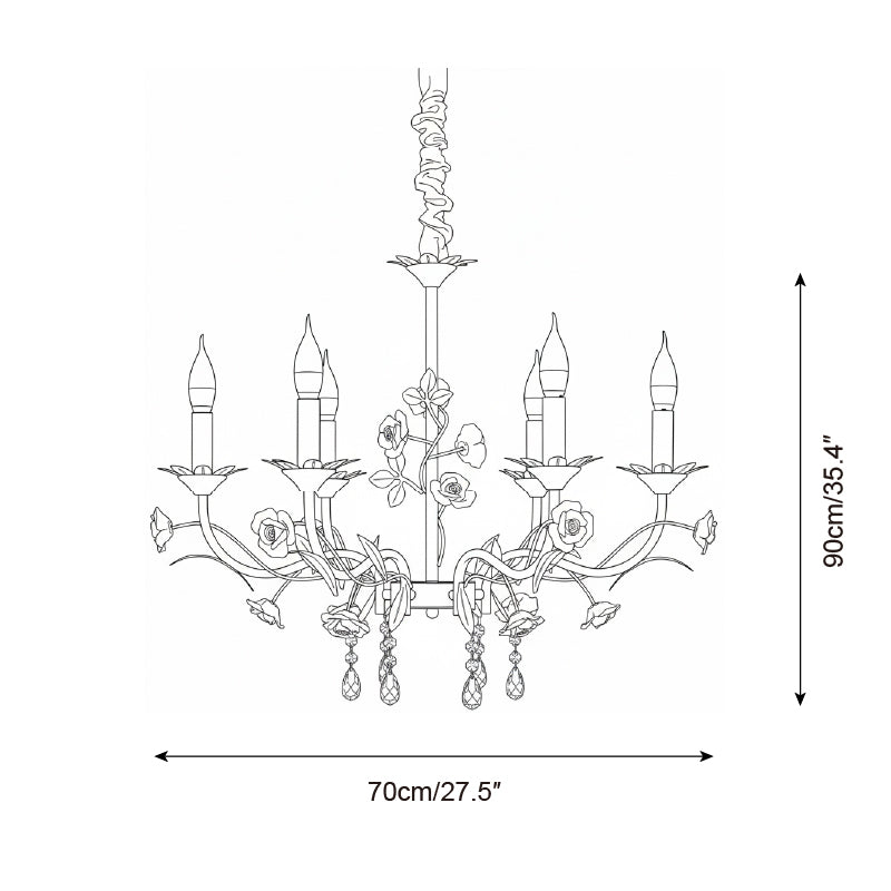 Eden Vintage Crystal Rose Chandelier