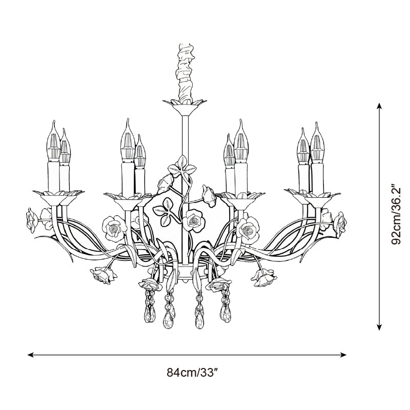 Eden Vintage Crystal Rose Chandelier