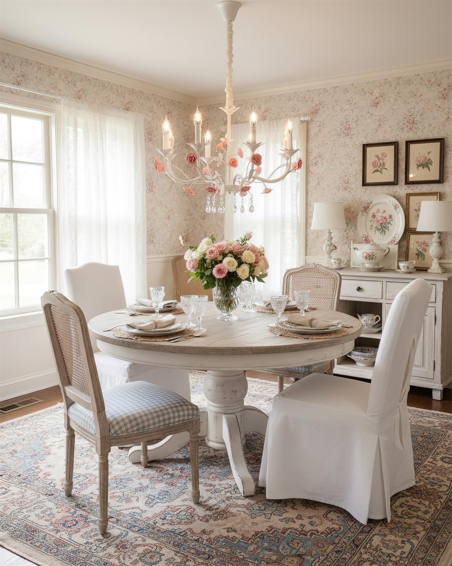 Eden Vintage Crystal Rose Chandelier