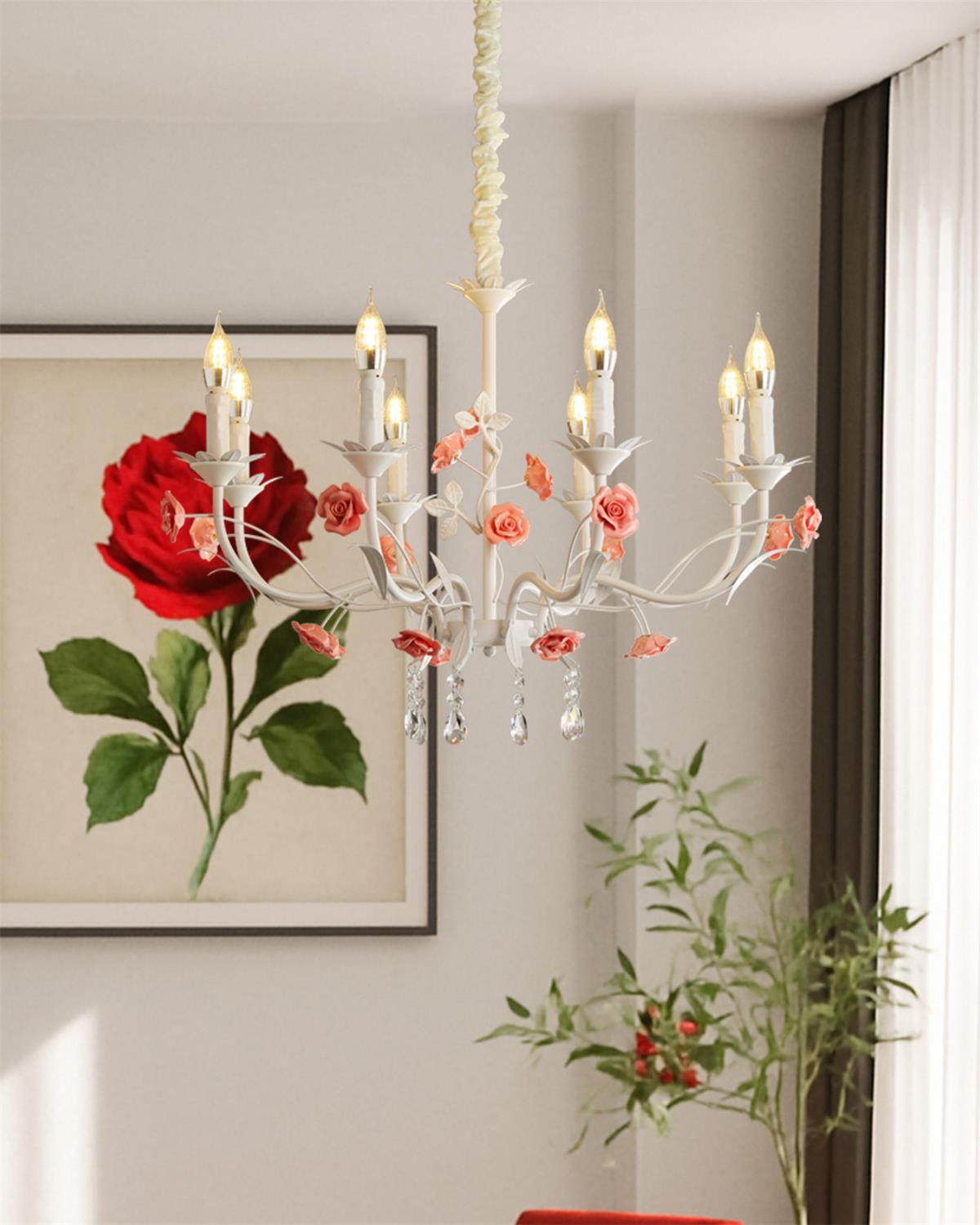 Eden Vintage Crystal Rose Chandelier