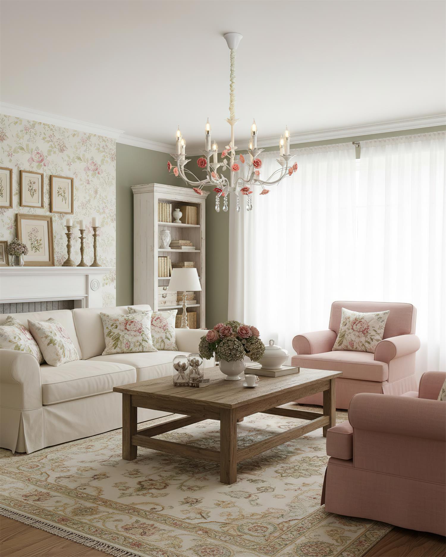 Eden Vintage Crystal Rose Chandelier