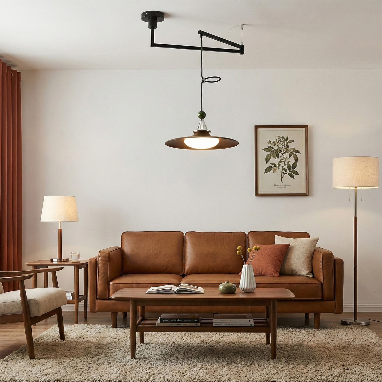 Eden Modern Acrylic Swing Arm Pendant Light