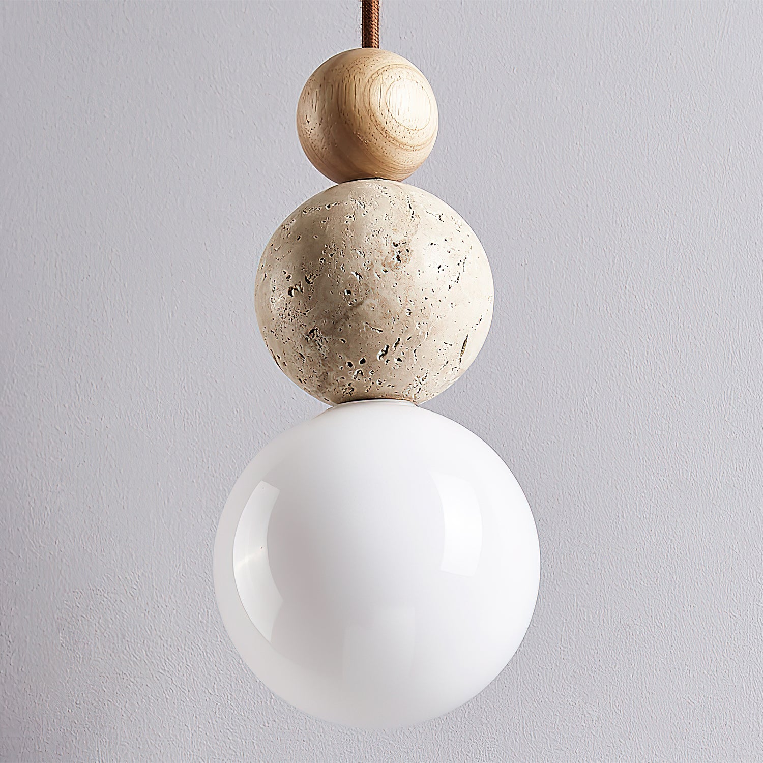 Ullaeia Sphere-Cluster Travertine Pendant Light - Blowlighting