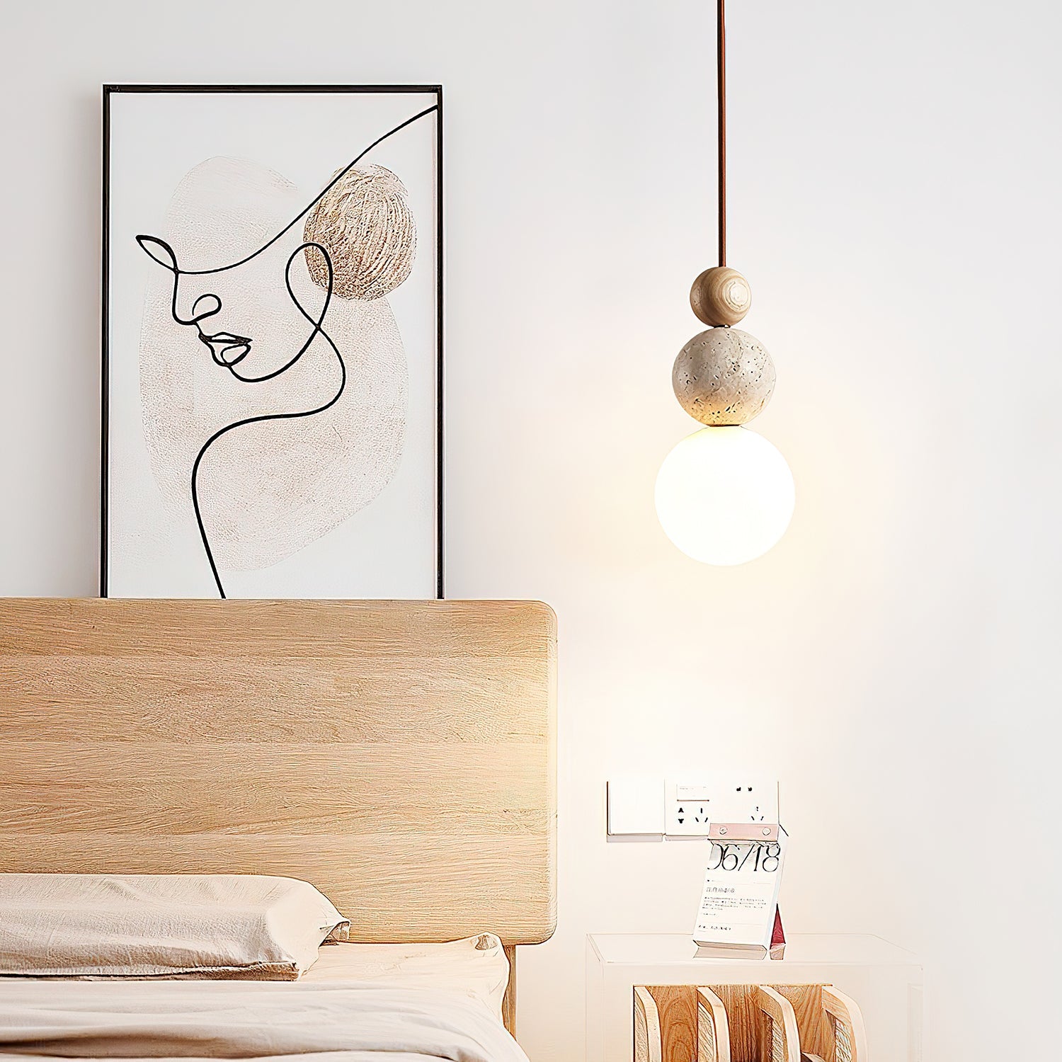 Ullaeia Sphere-Cluster Travertine Pendant Light - Blowlighting