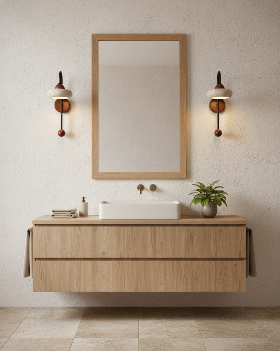 Elaro Wabi-Sabi Travertine Wall Light
