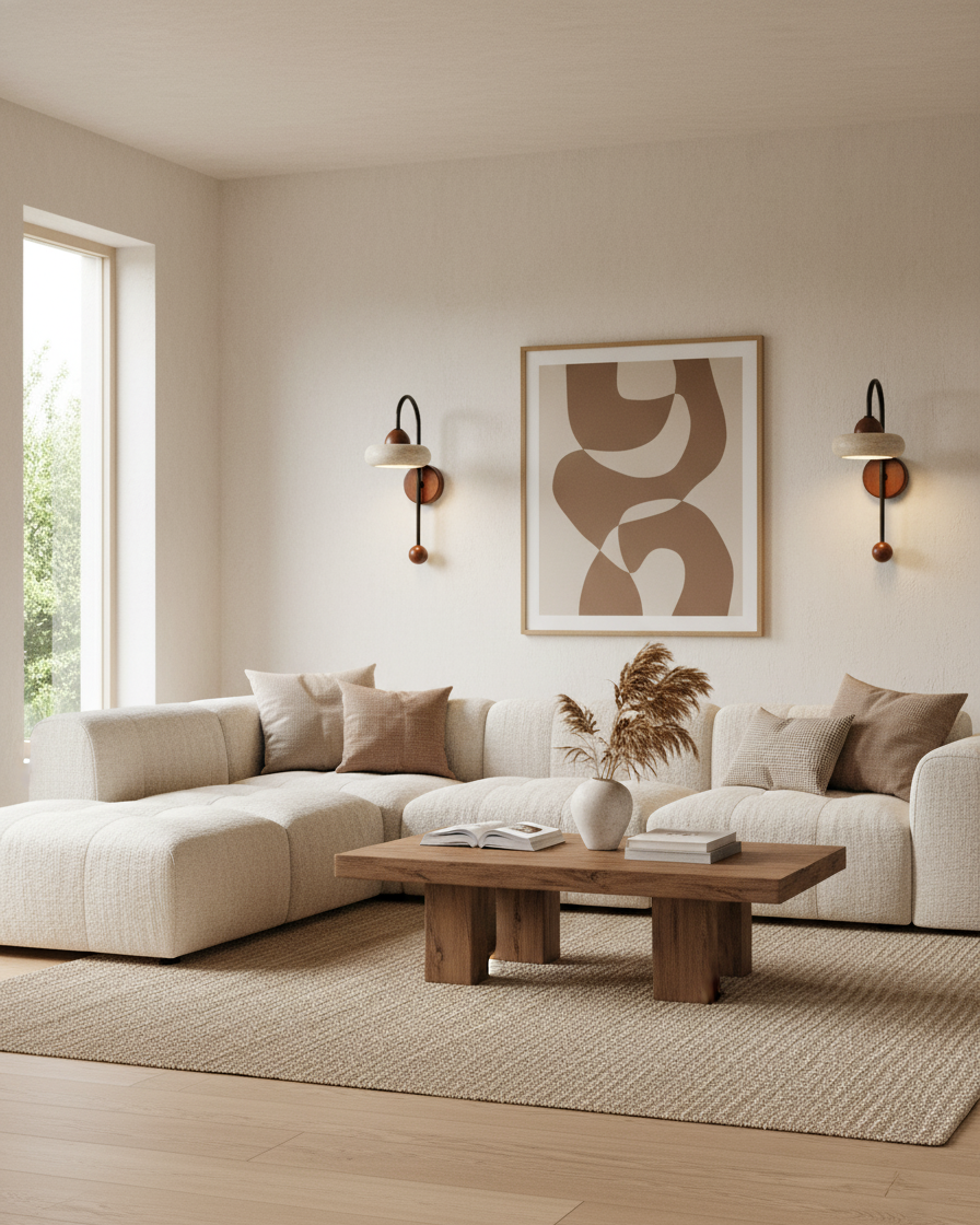 Elaro Wabi-Sabi Travertine Wall Light