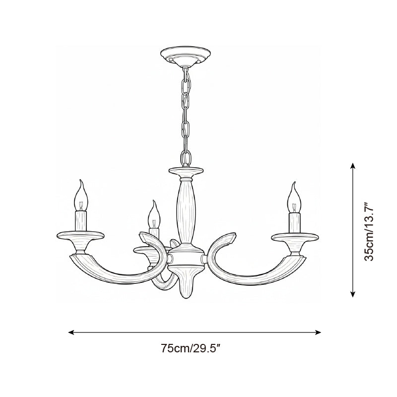 Eldric Rustic Wood Chandelier