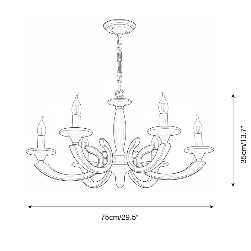 Eldric Rustic Wood Chandelier
