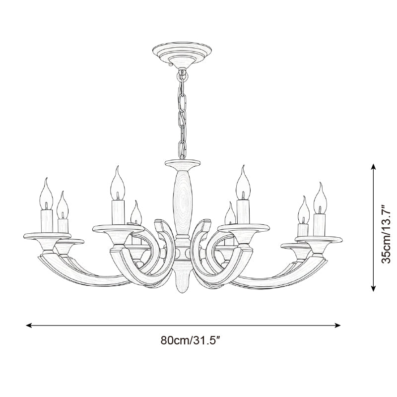 Eldric Rustic Wood Chandelier