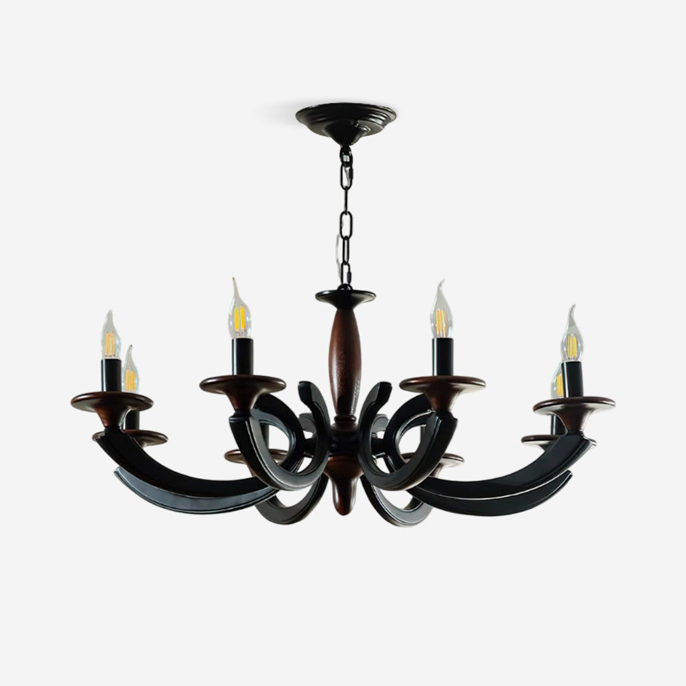 Eldric Rustic Wood Chandelier