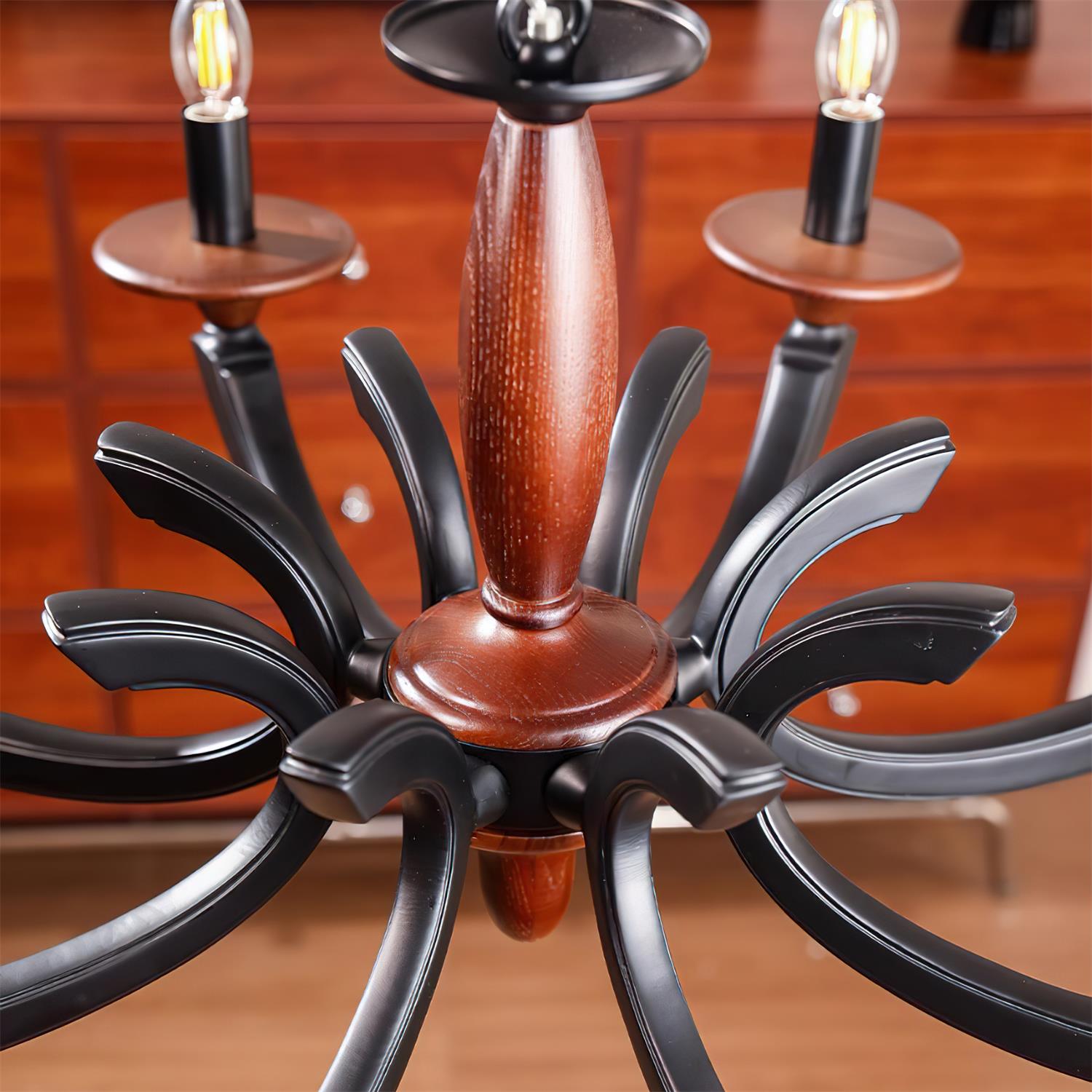 Eldric Rustic Wood Chandelier