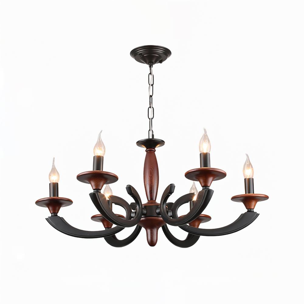 Eldric Rustic Wood Chandelier