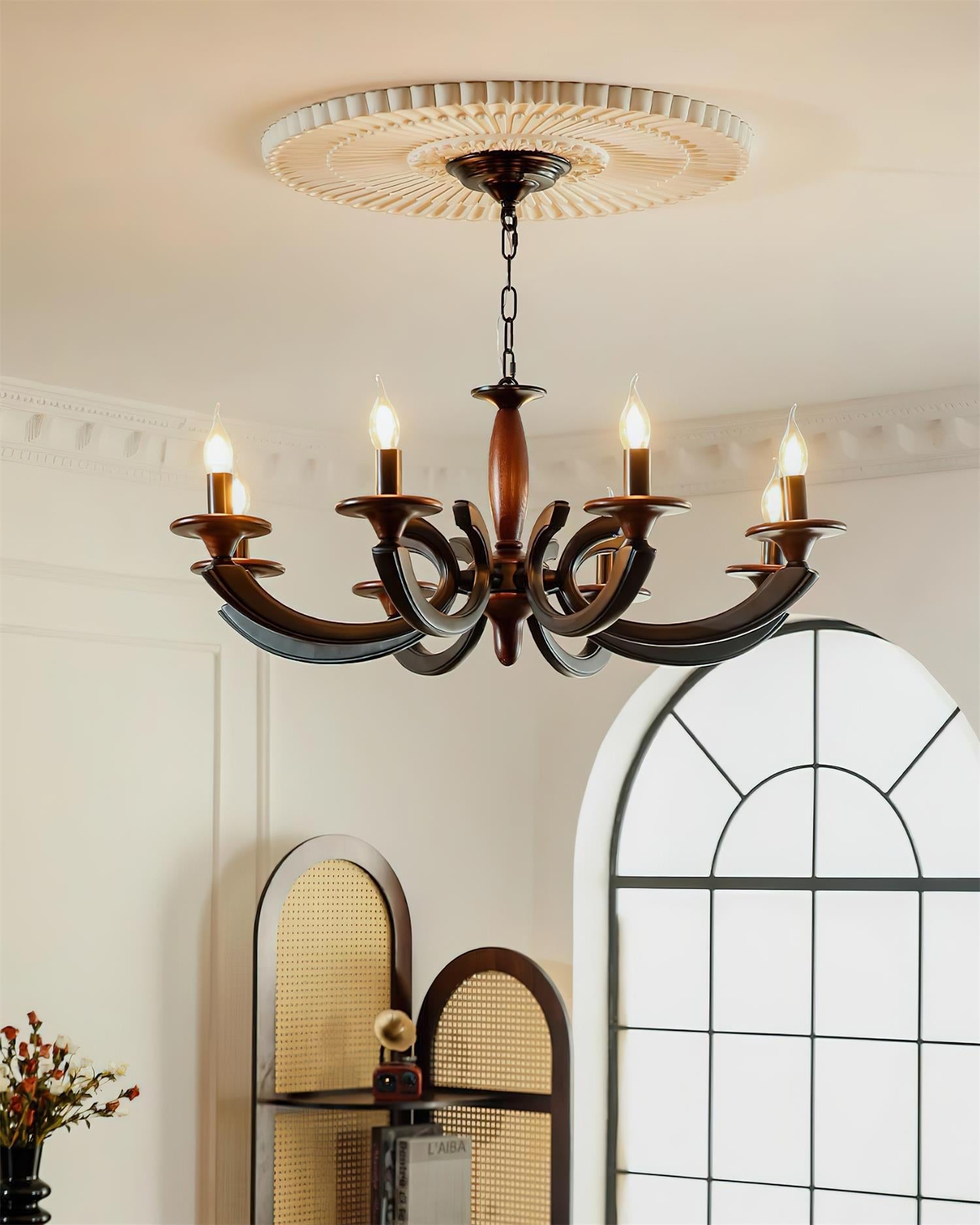 Eldric Rustic Wood Chandelier