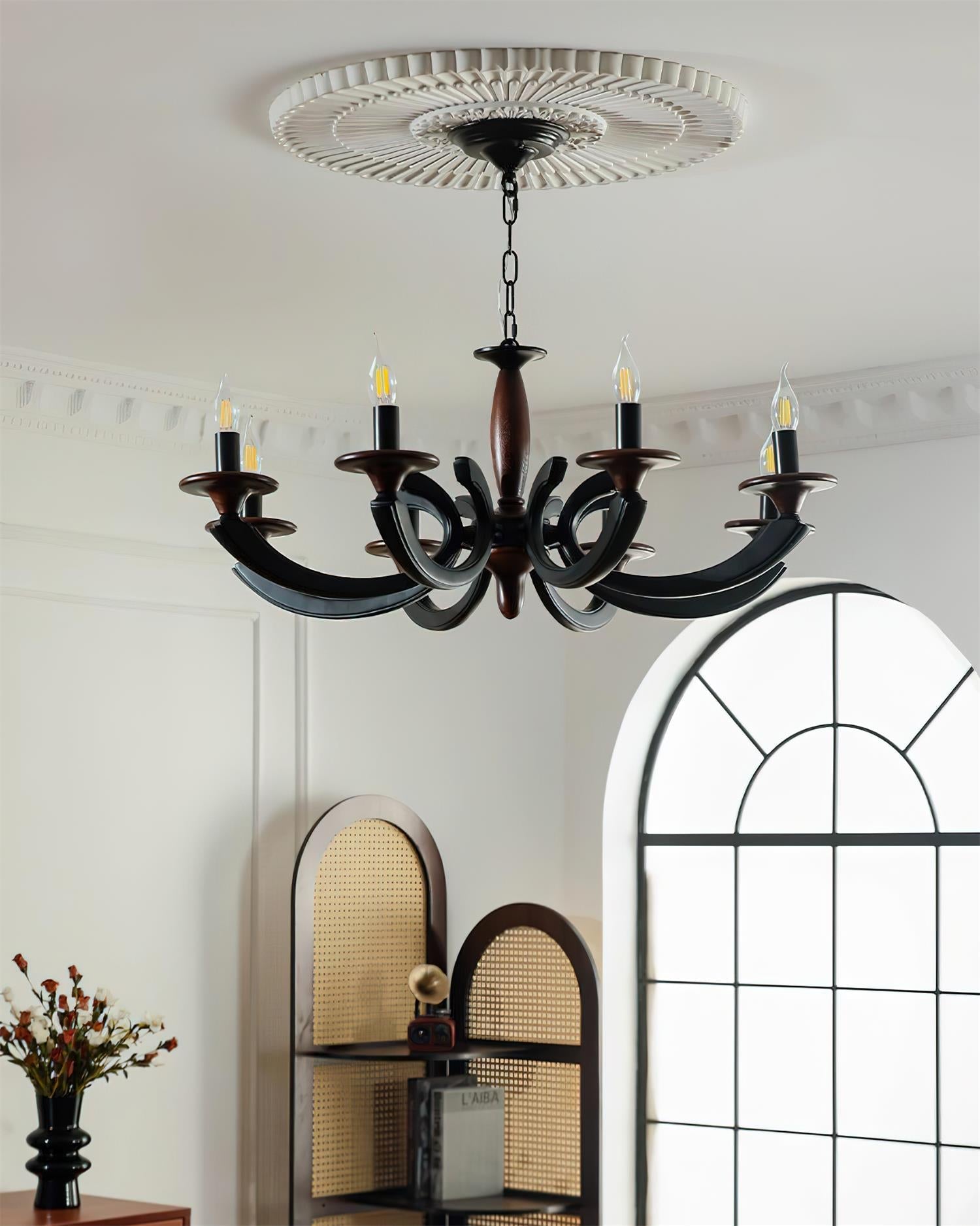 Eldric Rustic Wood Chandelier