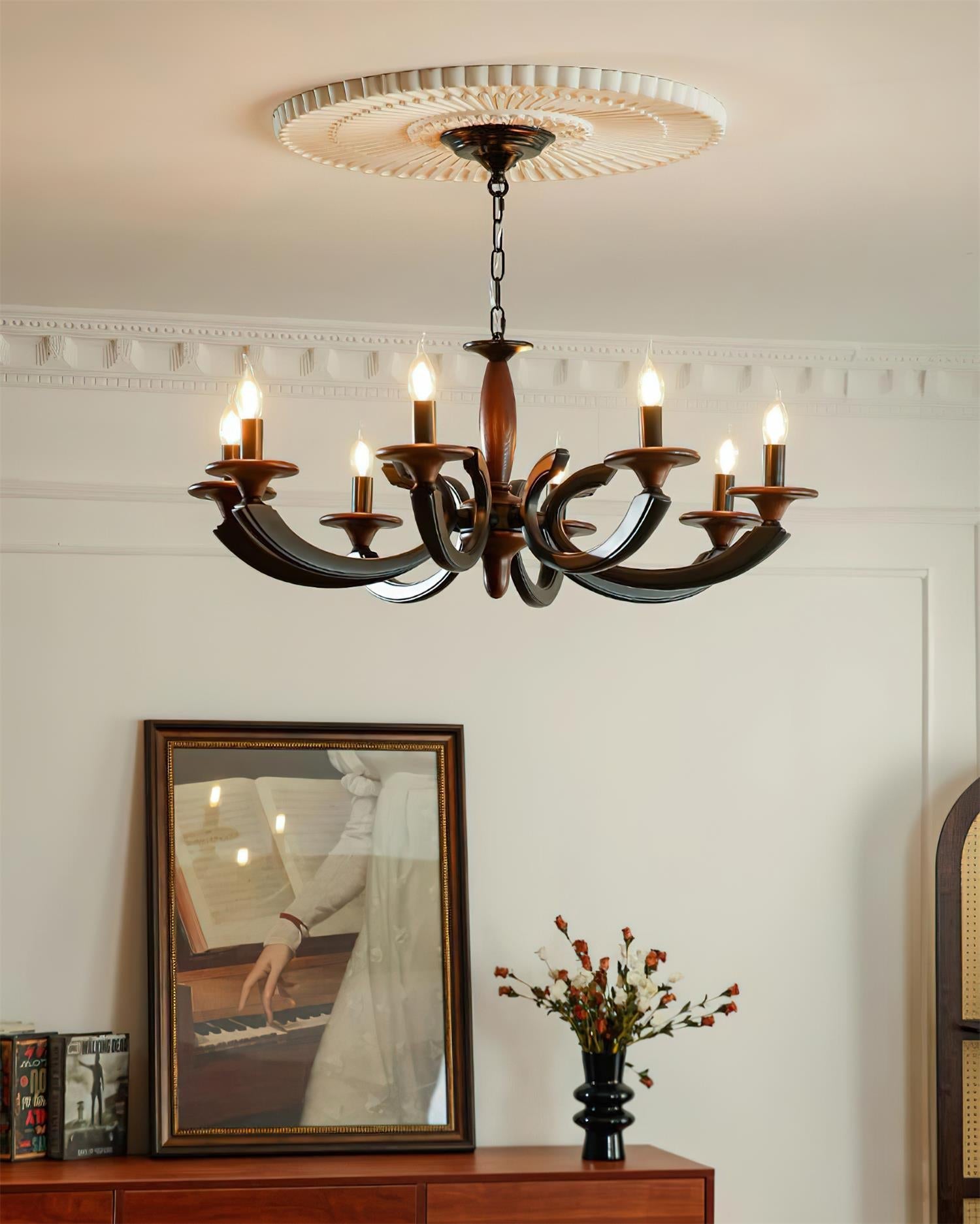 Eldric Rustic Wood Chandelier