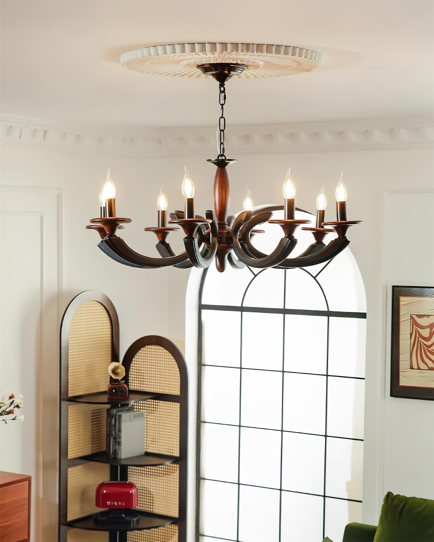 Eldric Rustic Wood Chandelier
